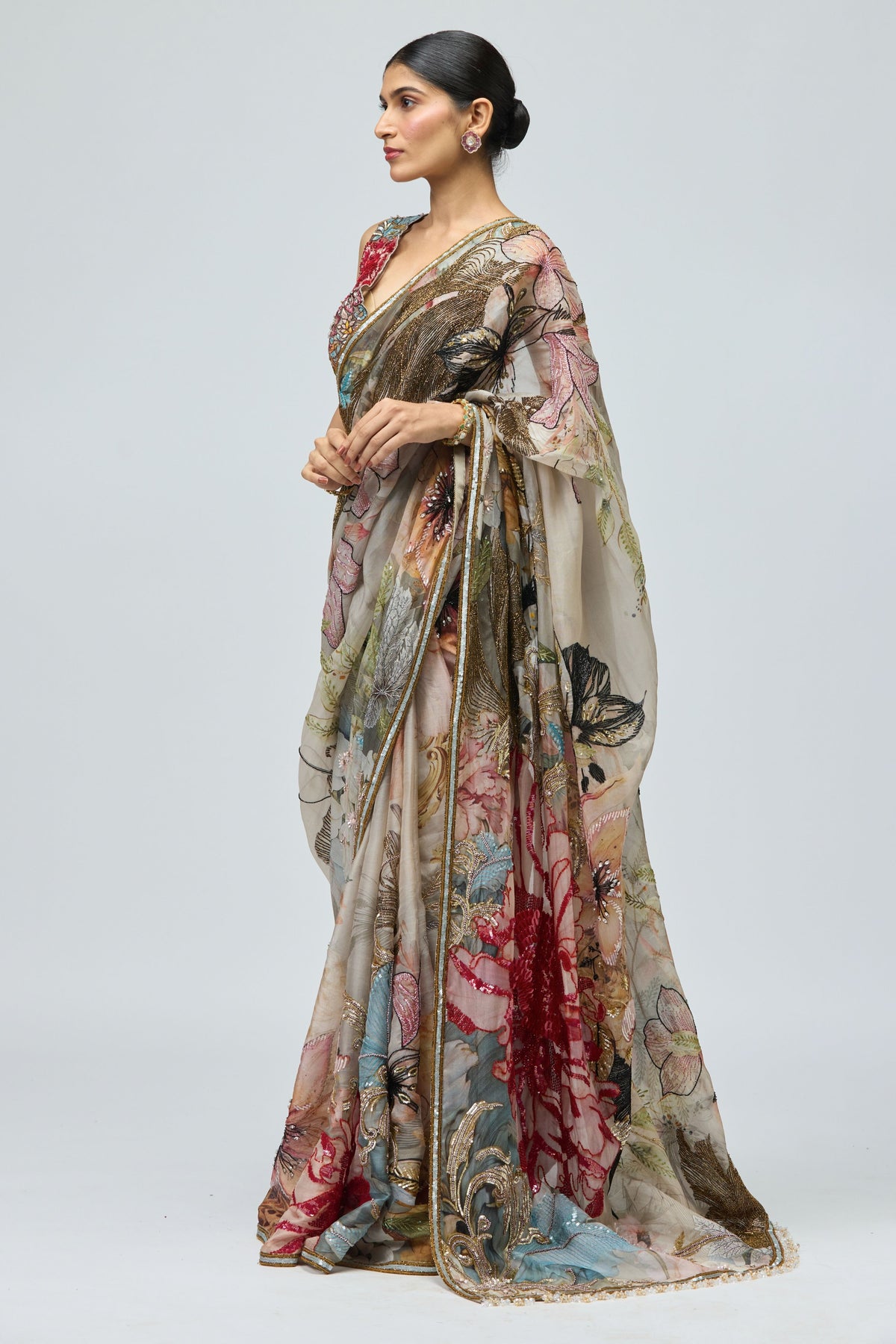 Nature Printed Saree