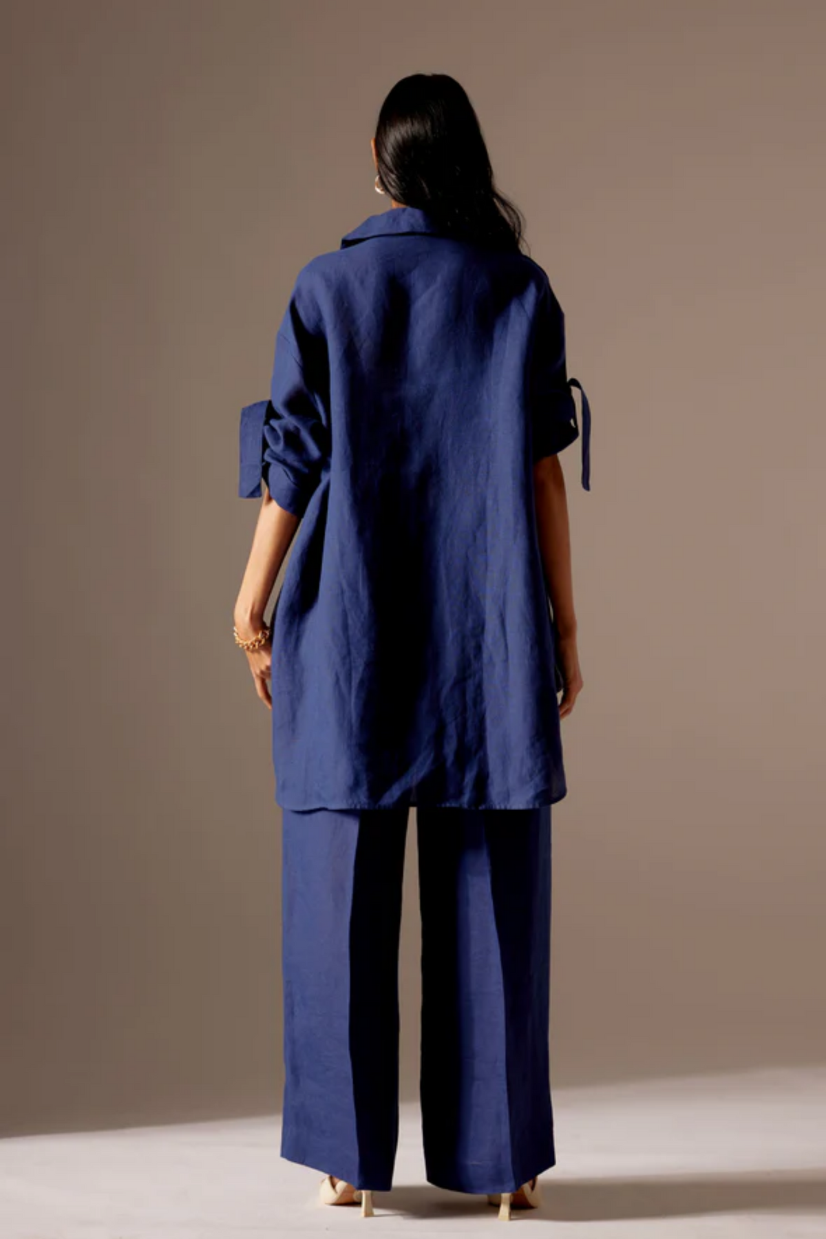 Blue Oversized Jacket Set