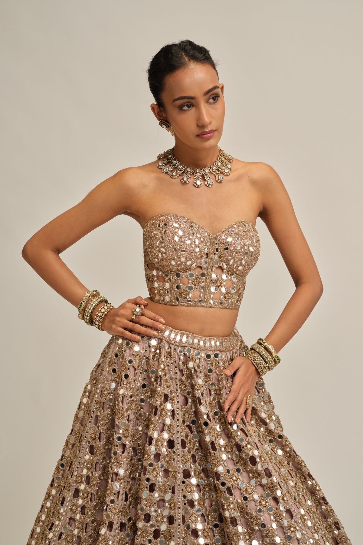 Ash Sequins Lehenga Set