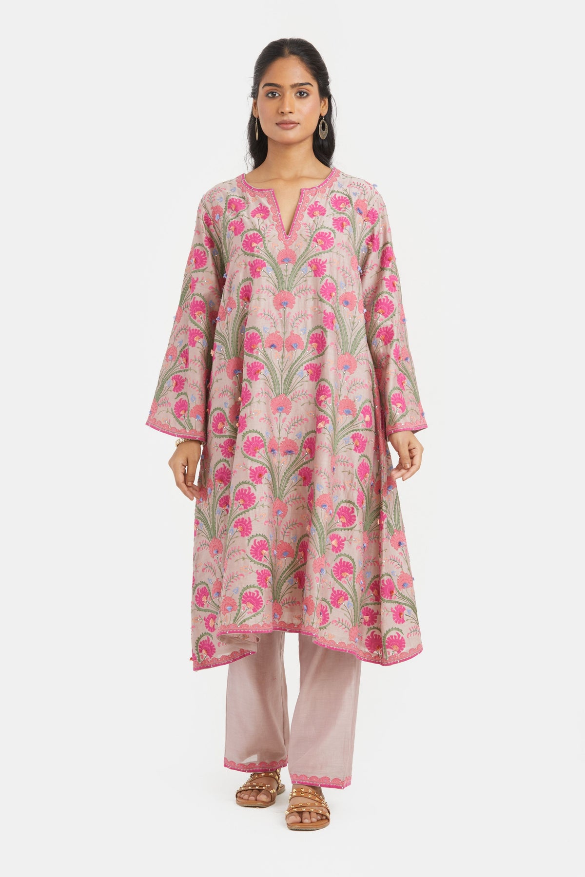 Lilac Silk Chanderi Kurta Set