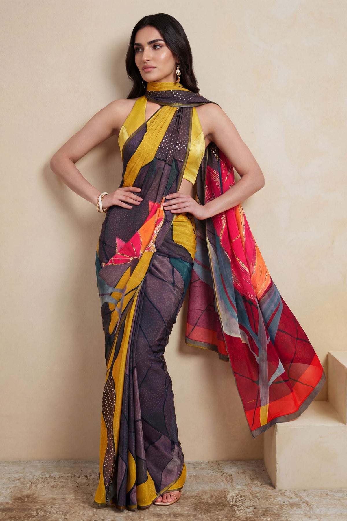 Soft Mosaic Saree