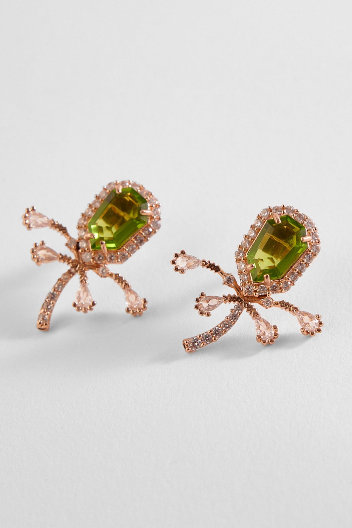 The Faena Mini Stud Earrings in Jade Green