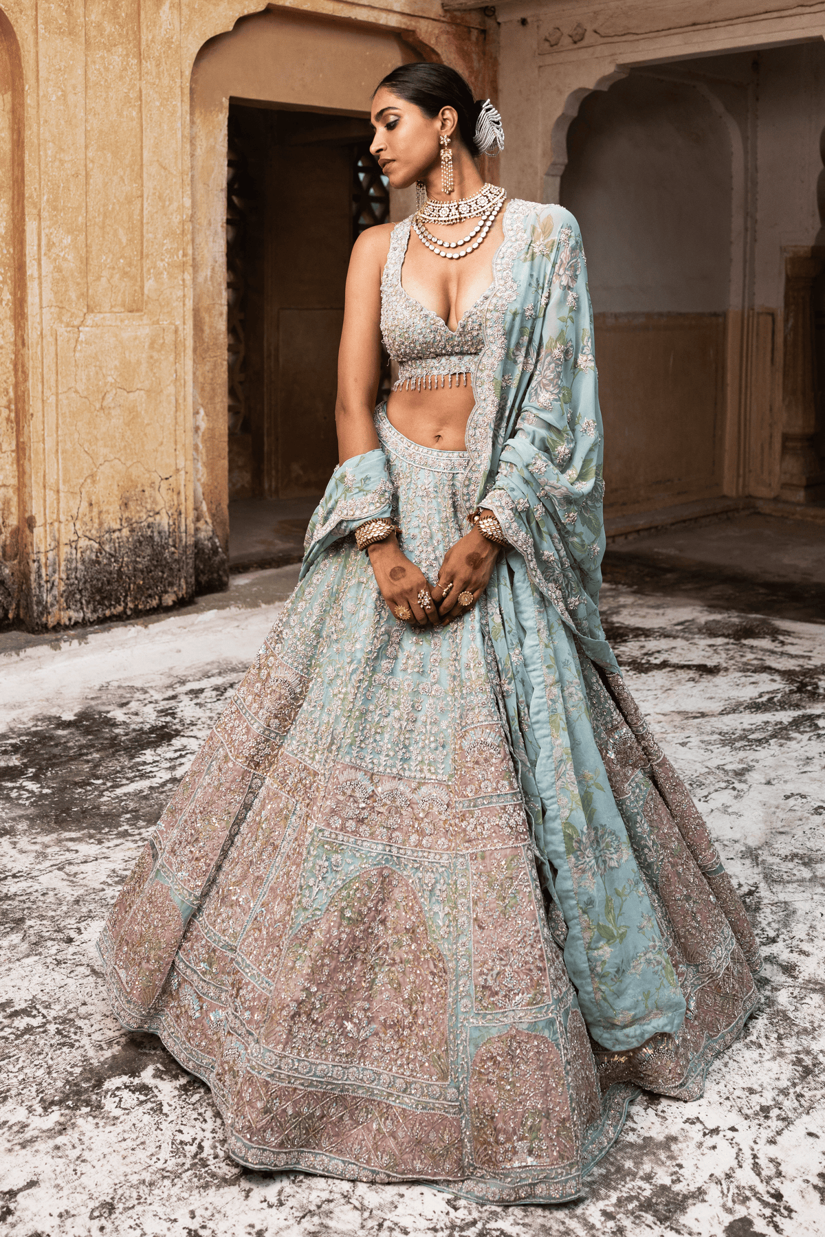 Pure Organza Bridal Lehenga