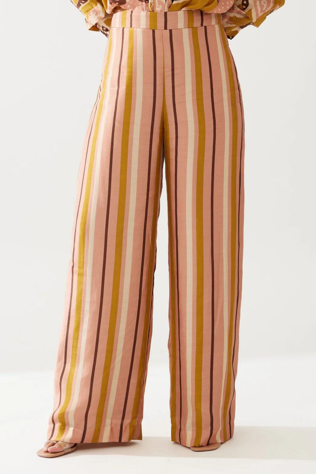 Mustard And Pink Stripe Pants