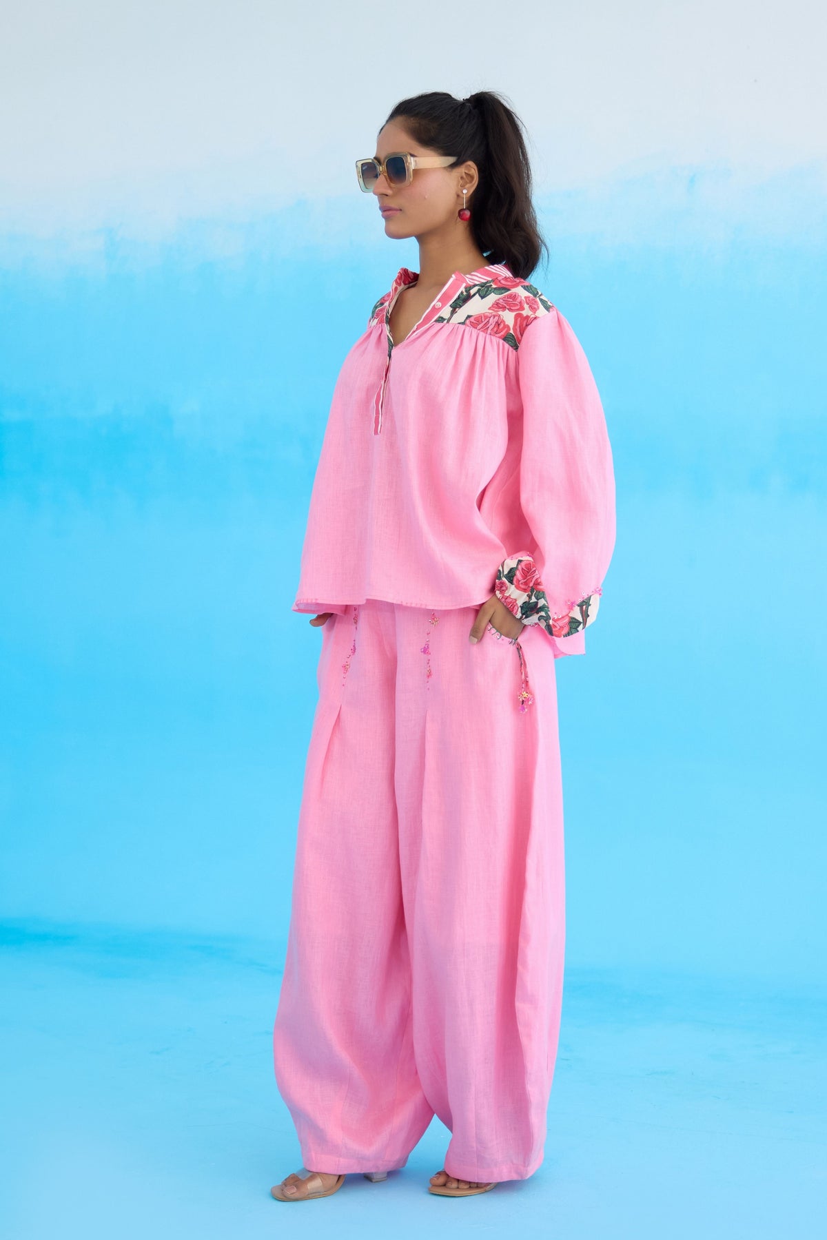 Pink Rose Baggy Pants