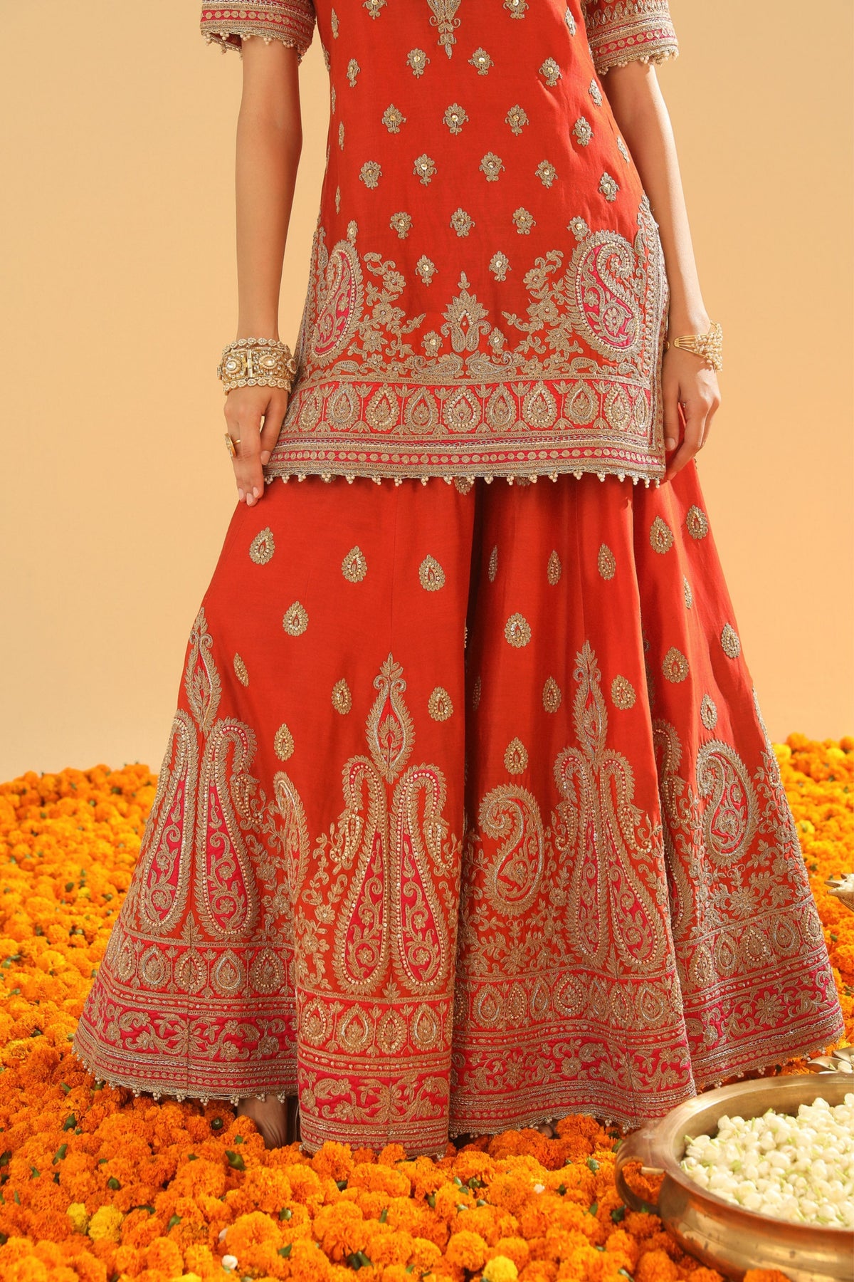 Burnt Orange Sharara Set