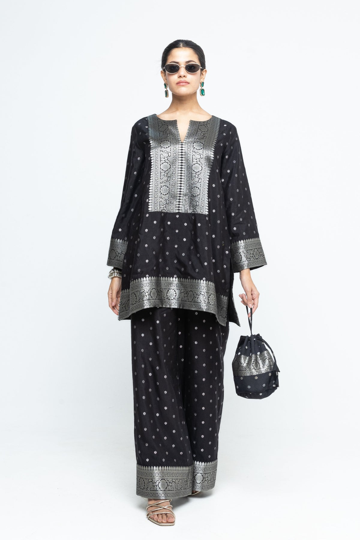 Seerat Jaal Black Tunic Set