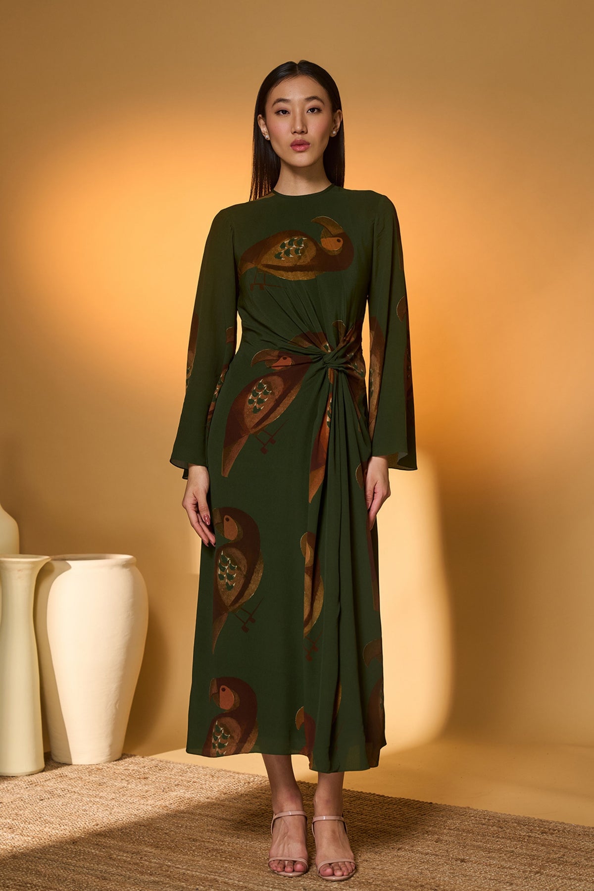 Olive Green Chirpy Dress