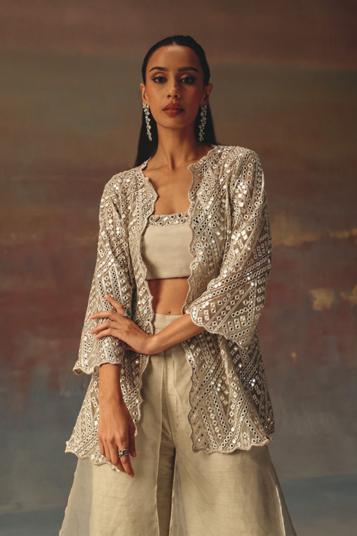 Silver Double Layered  Palazzo