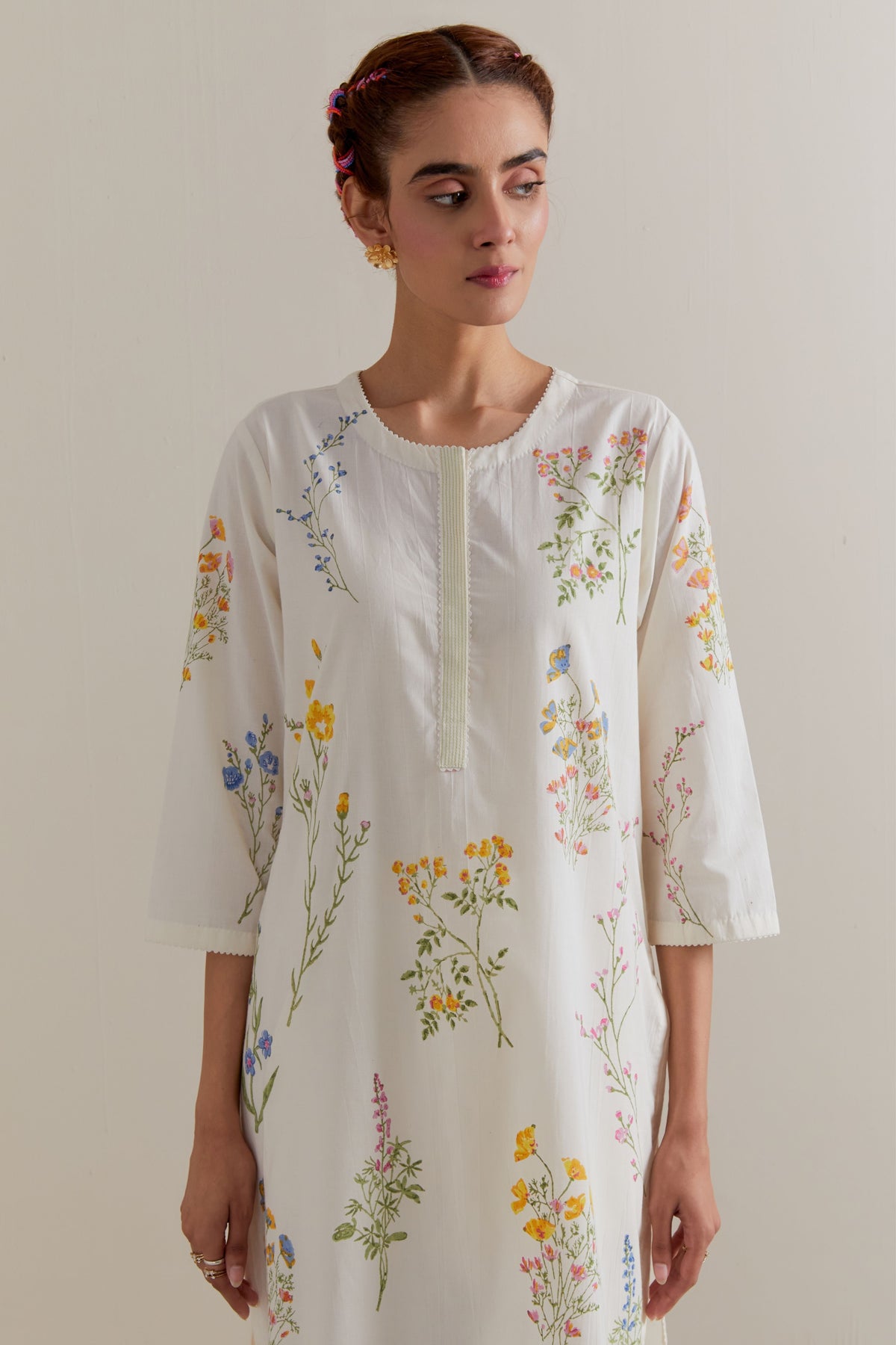 Multicolour Straight Long Set