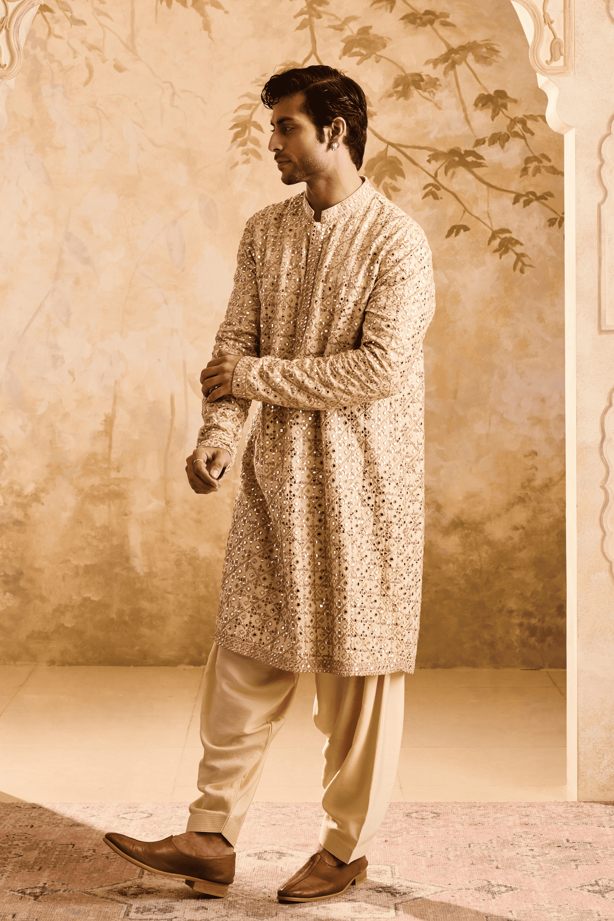 Embroidered Mirrorwork Kurta Set