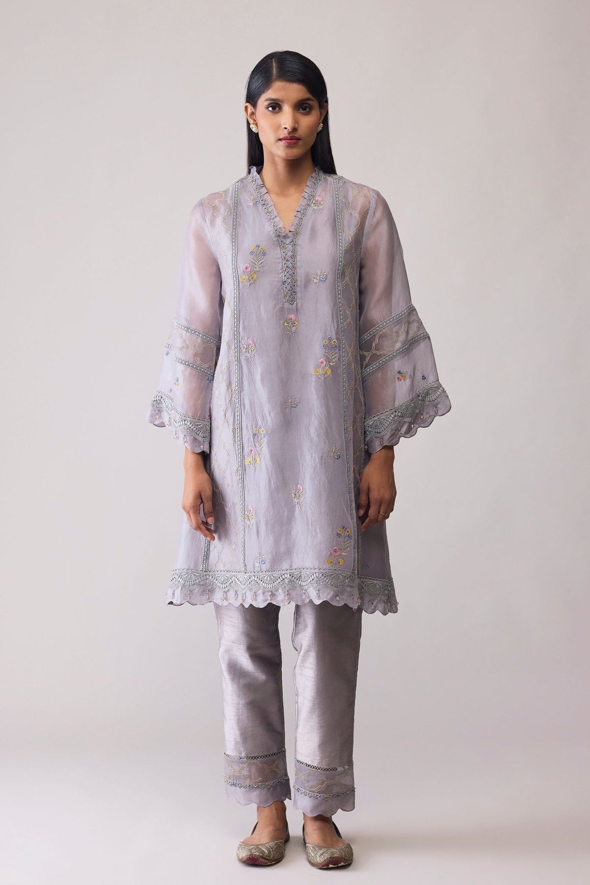 Farida Grey Kurta Set