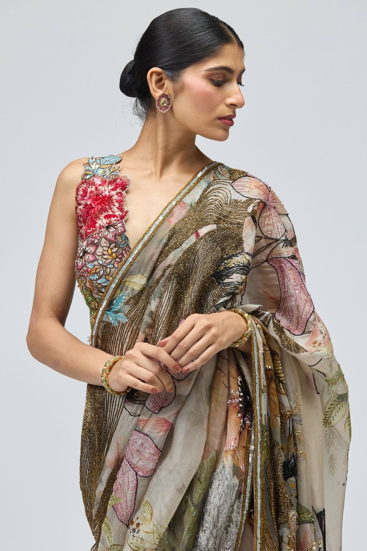 Nature Printed Saree