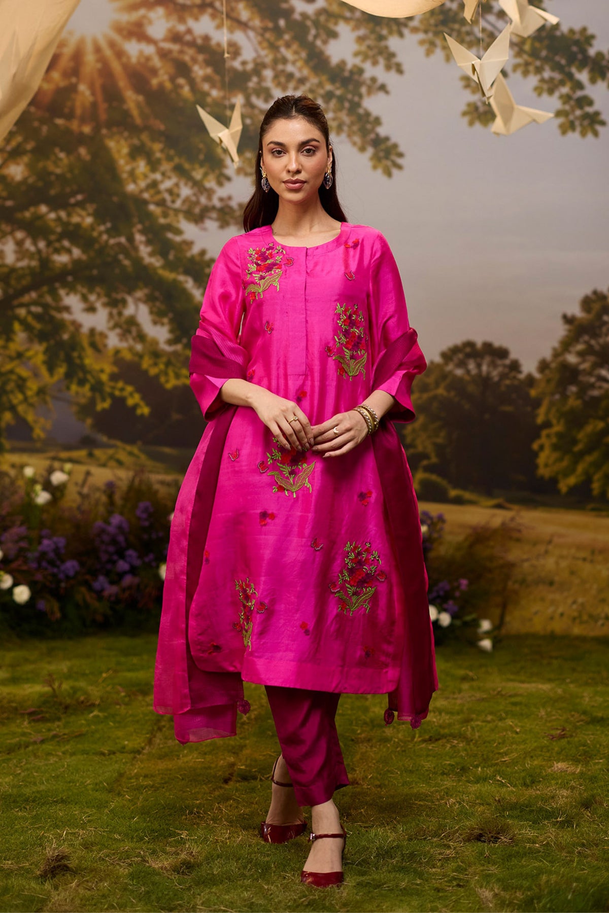 Alive Within Embroidered Pink Kurta Set