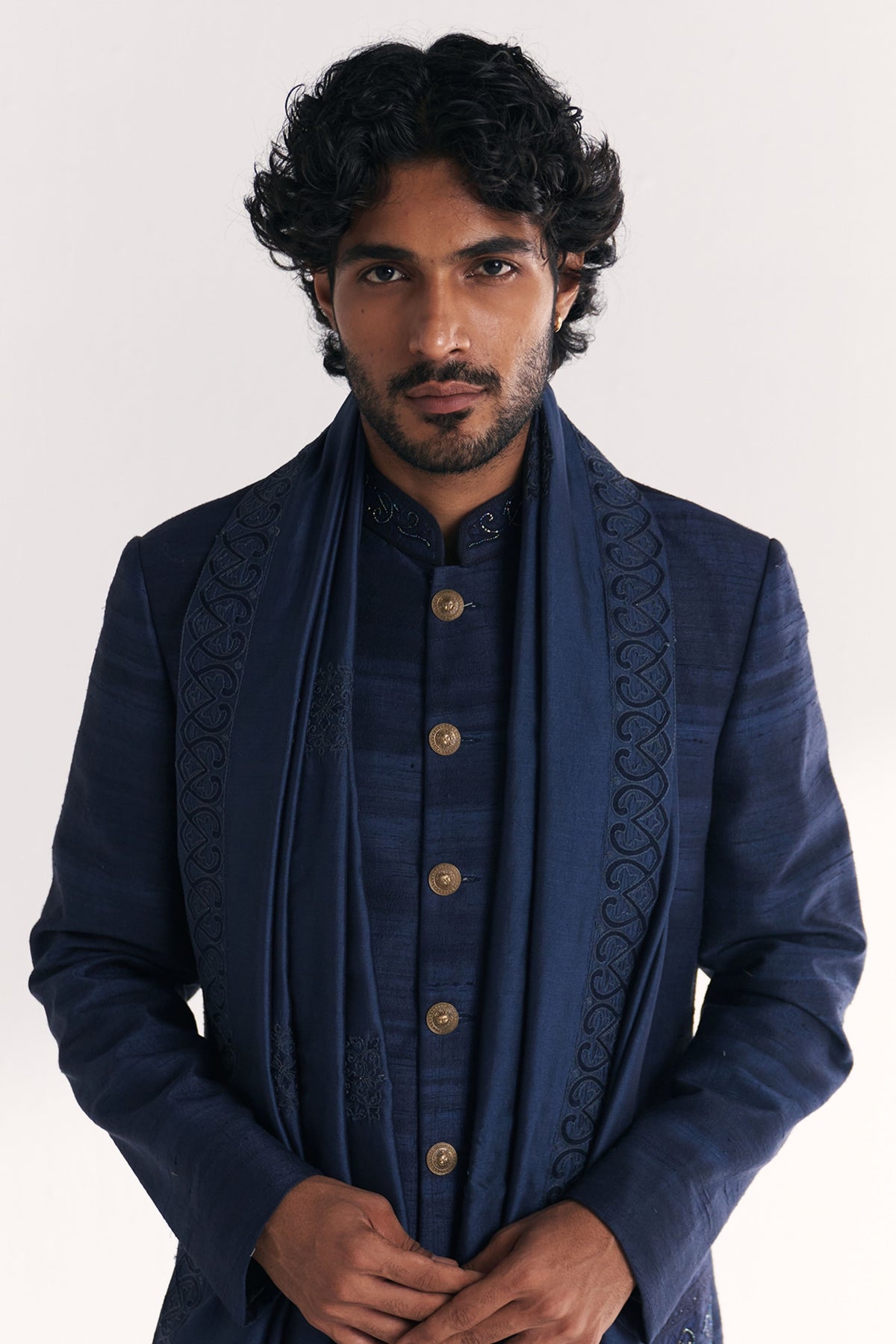 Jauhar Blue Achkan Set