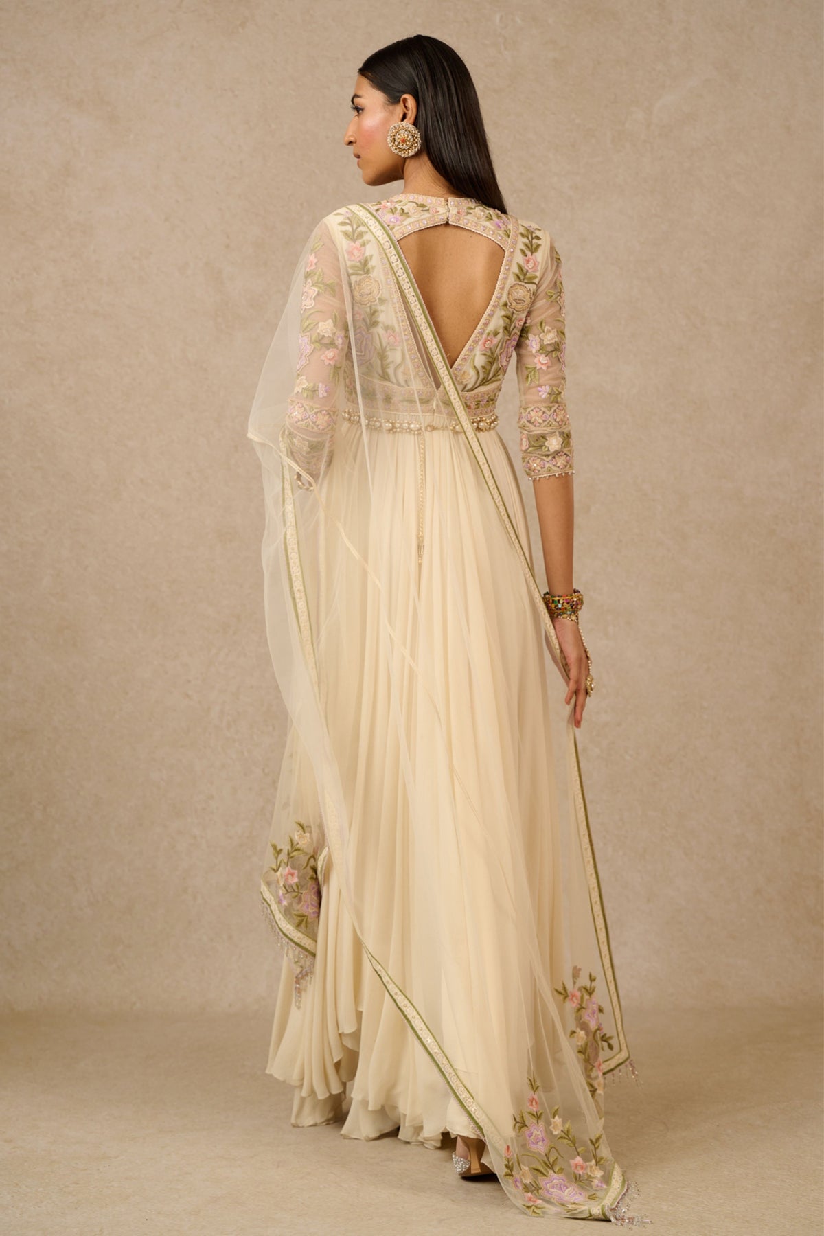 Ivory Georgette Anarkali