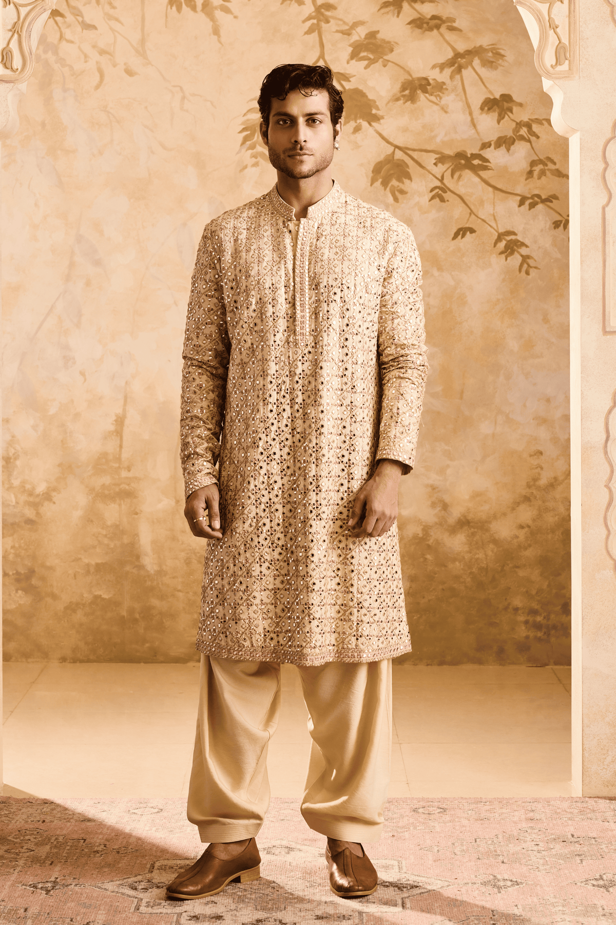 Embroidered Mirrorwork Kurta Set
