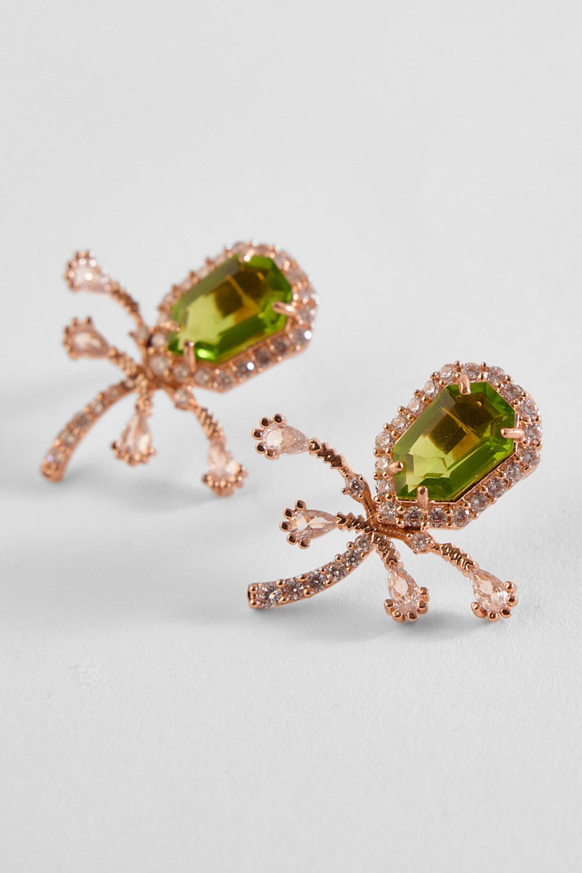 The Faena Mini Stud Earrings in Jade Green
