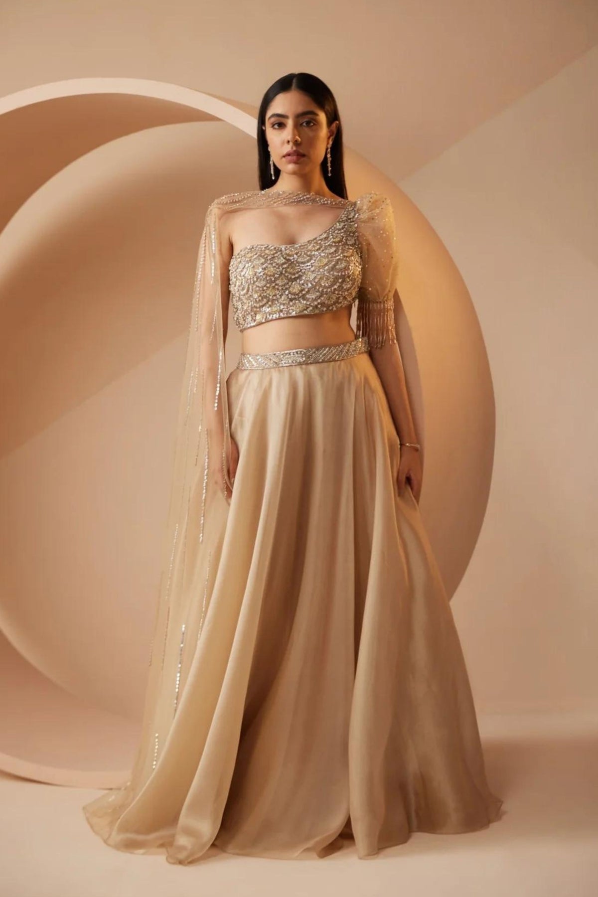Abira Gold Lehenga Set