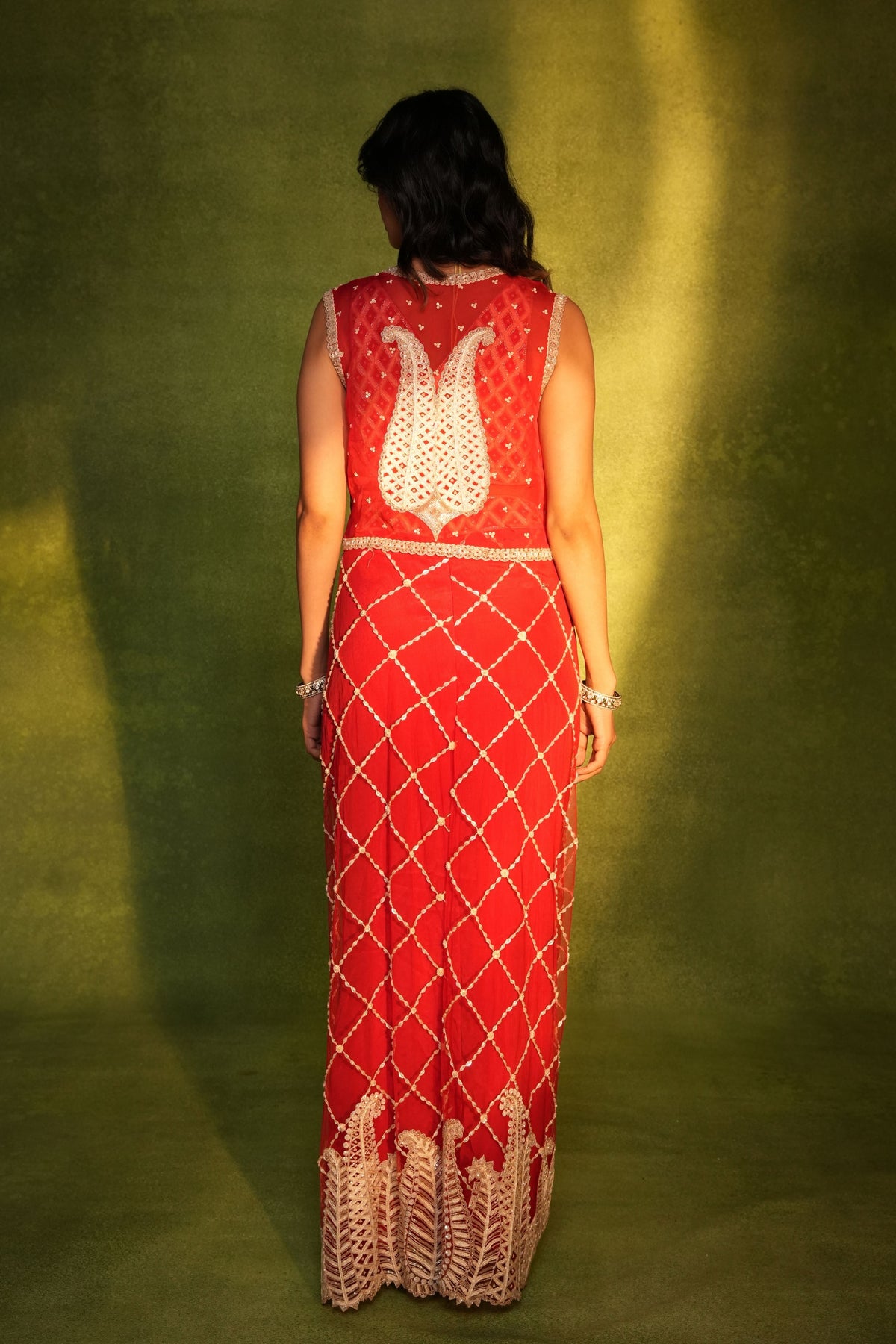 Red Skirt Set
