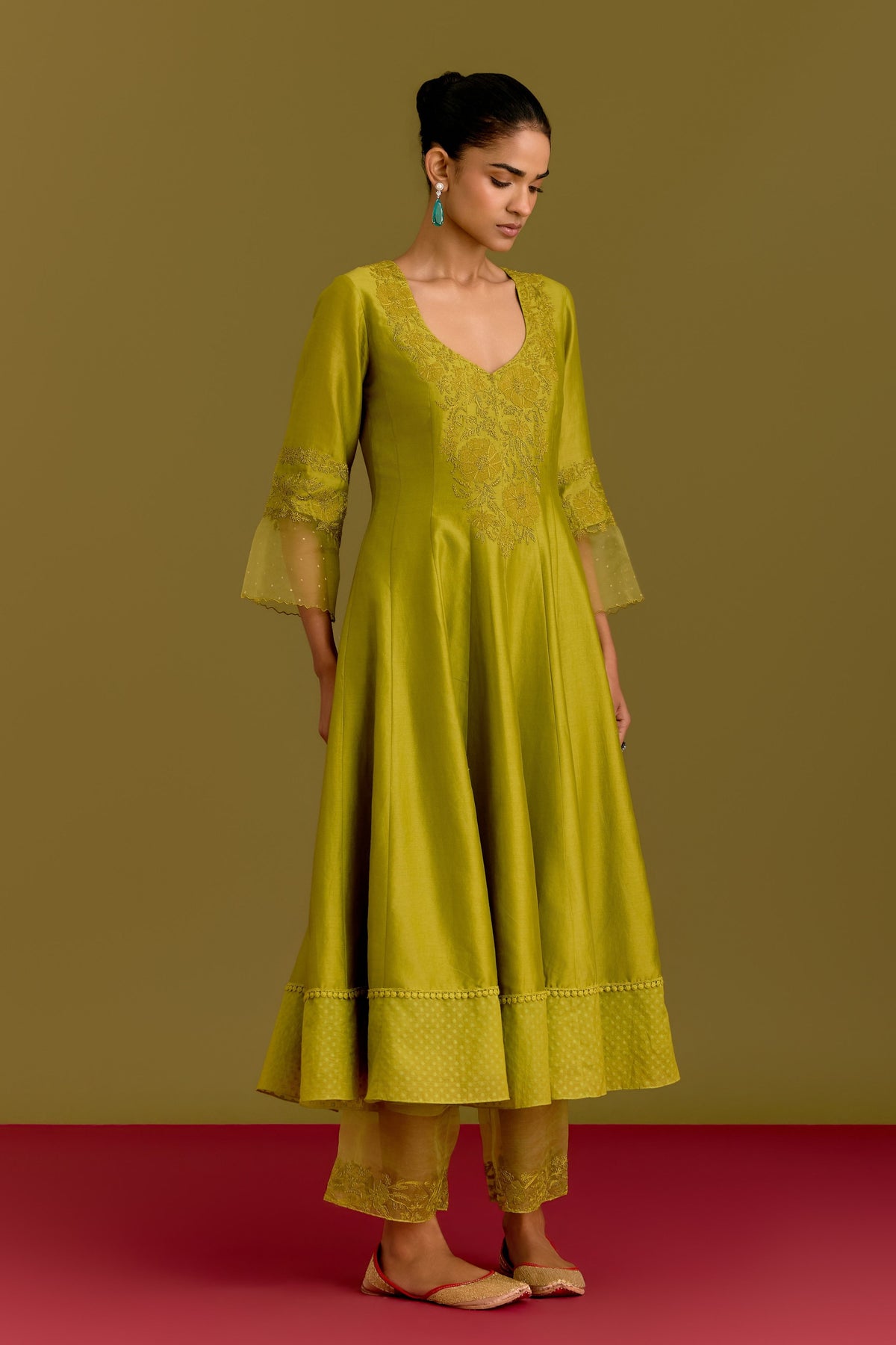 Green Anarkali Set