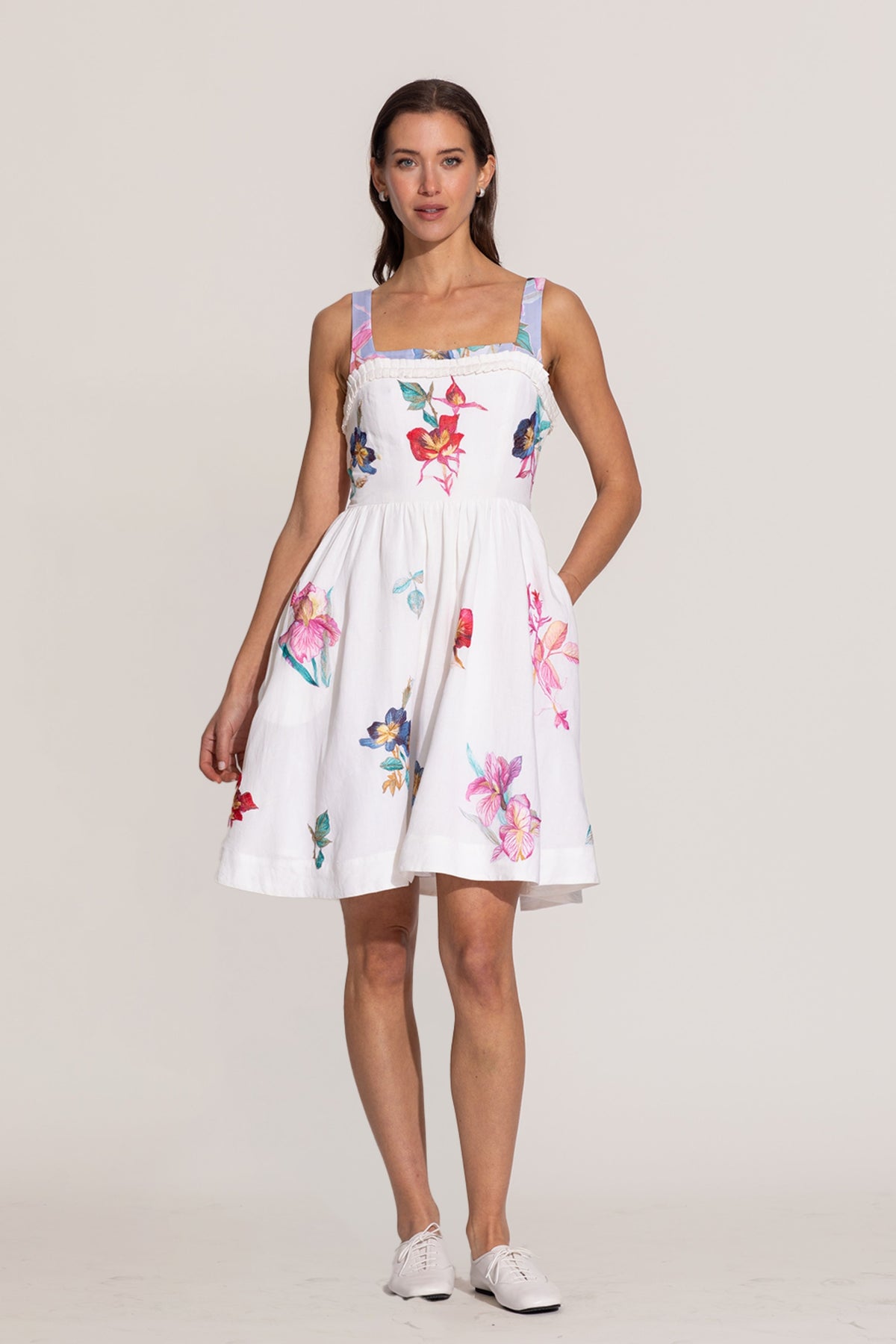 Saffy Pleated Trim Dress