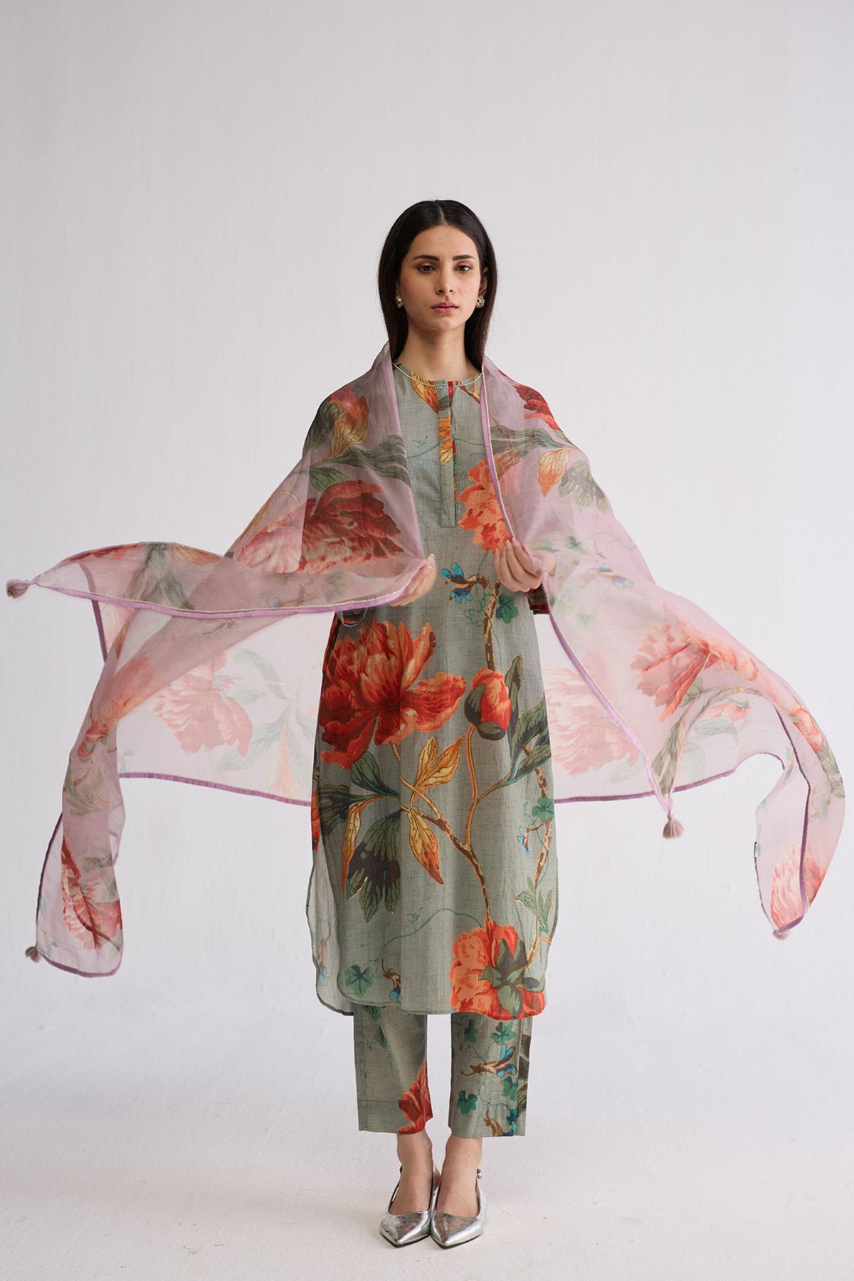 Cabbage Long Kurta Set
