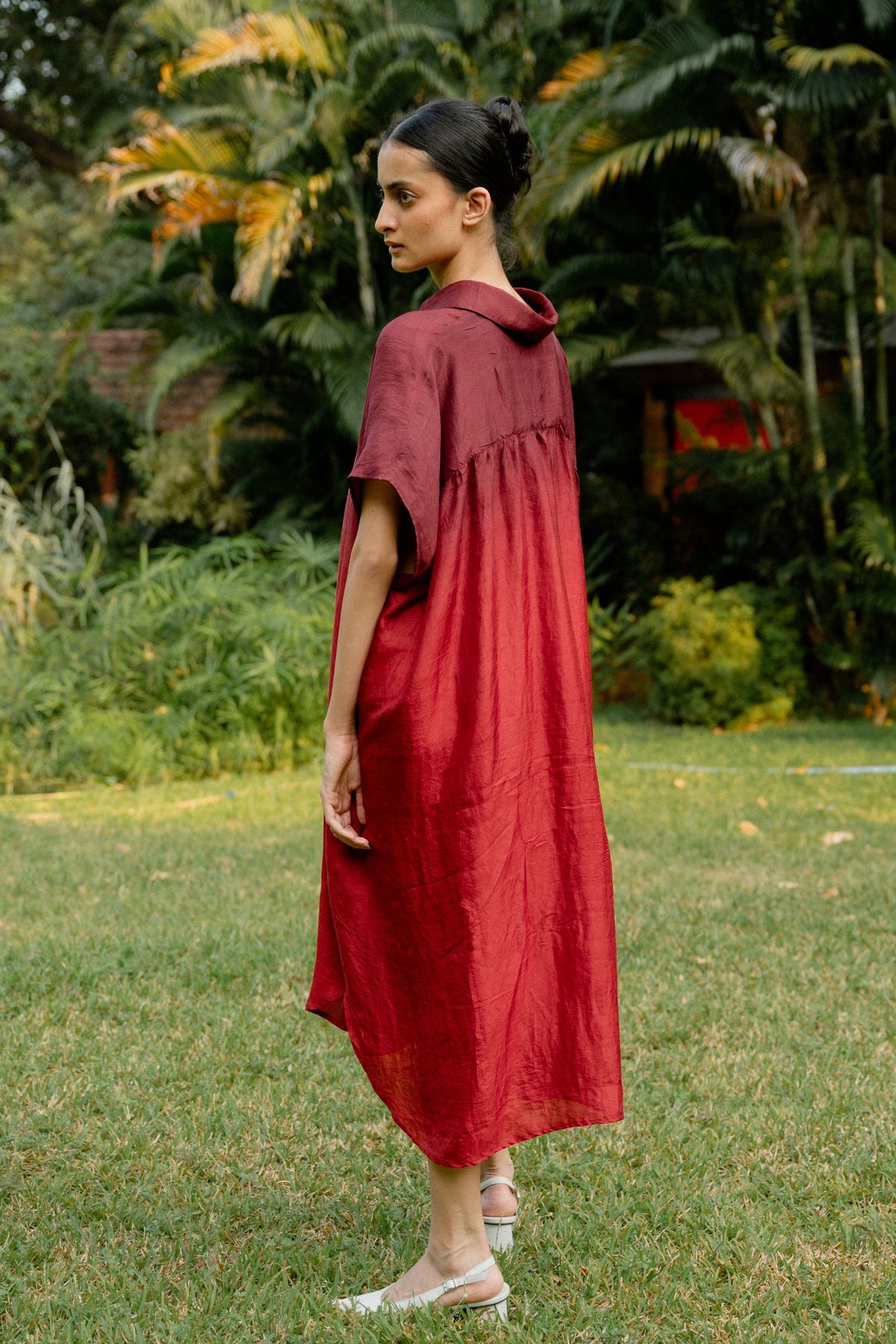 Red Ombre Shirt Dress