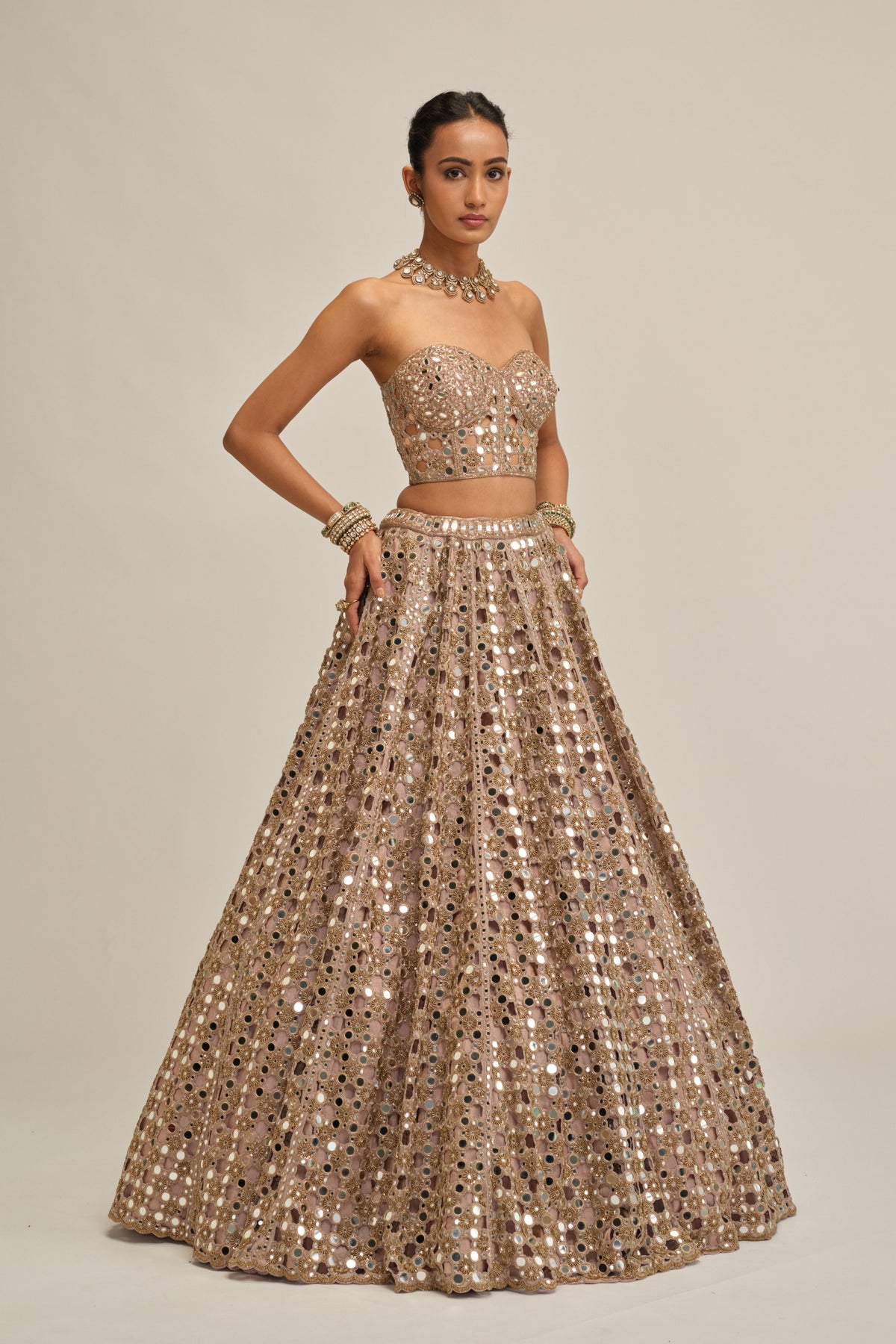 Ash Sequins Lehenga Set