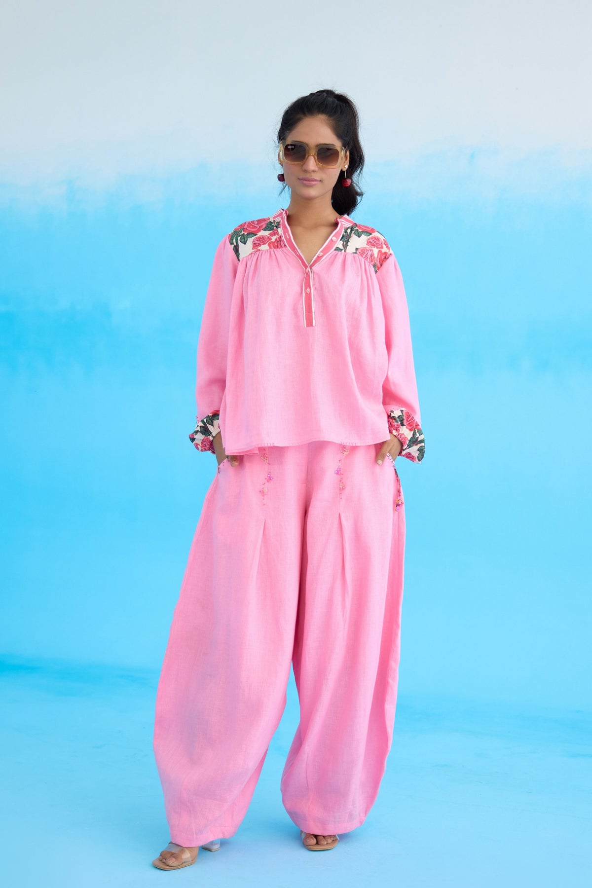 Pink Rose Baggy Pants