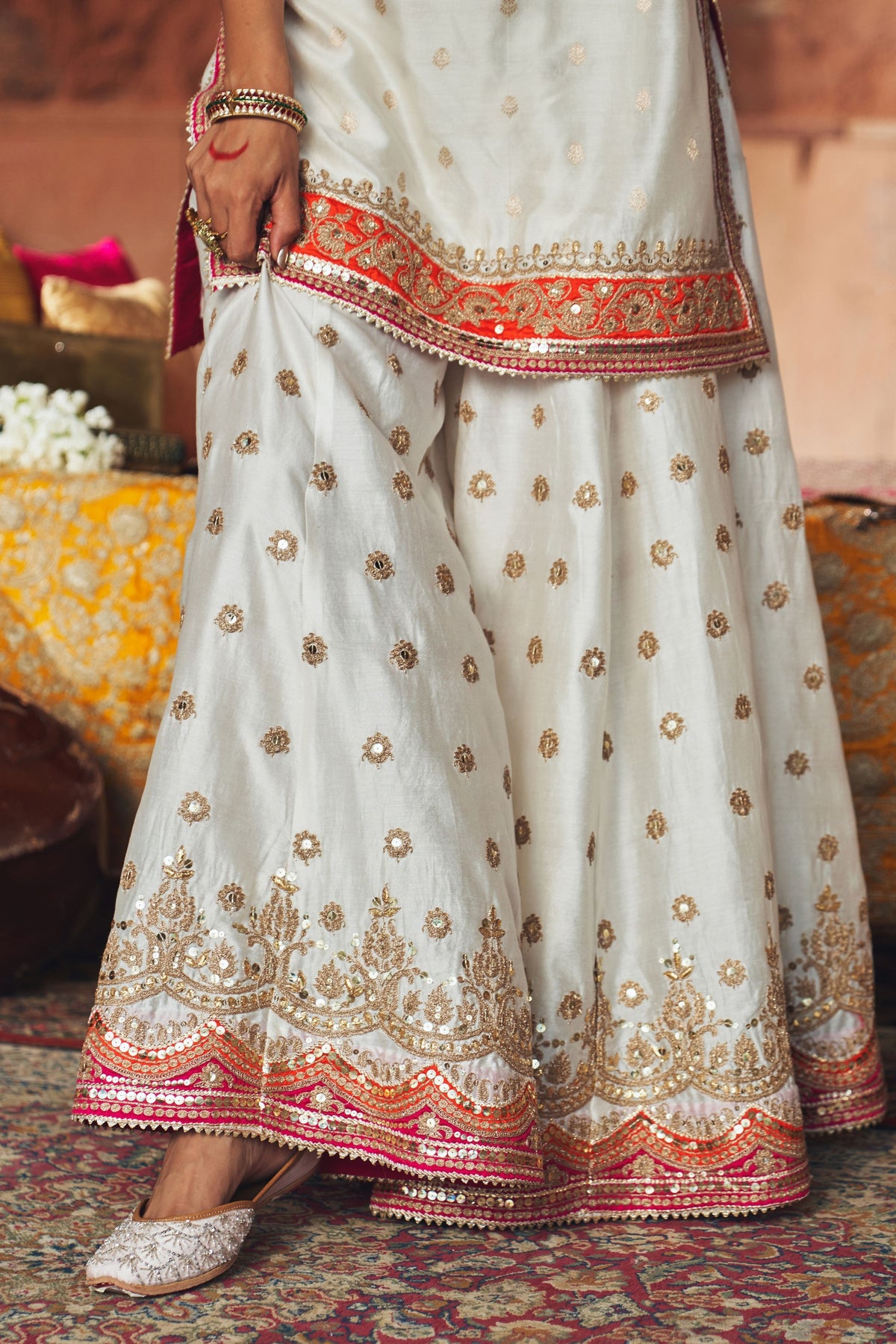Samreen Ivory Sharara Set