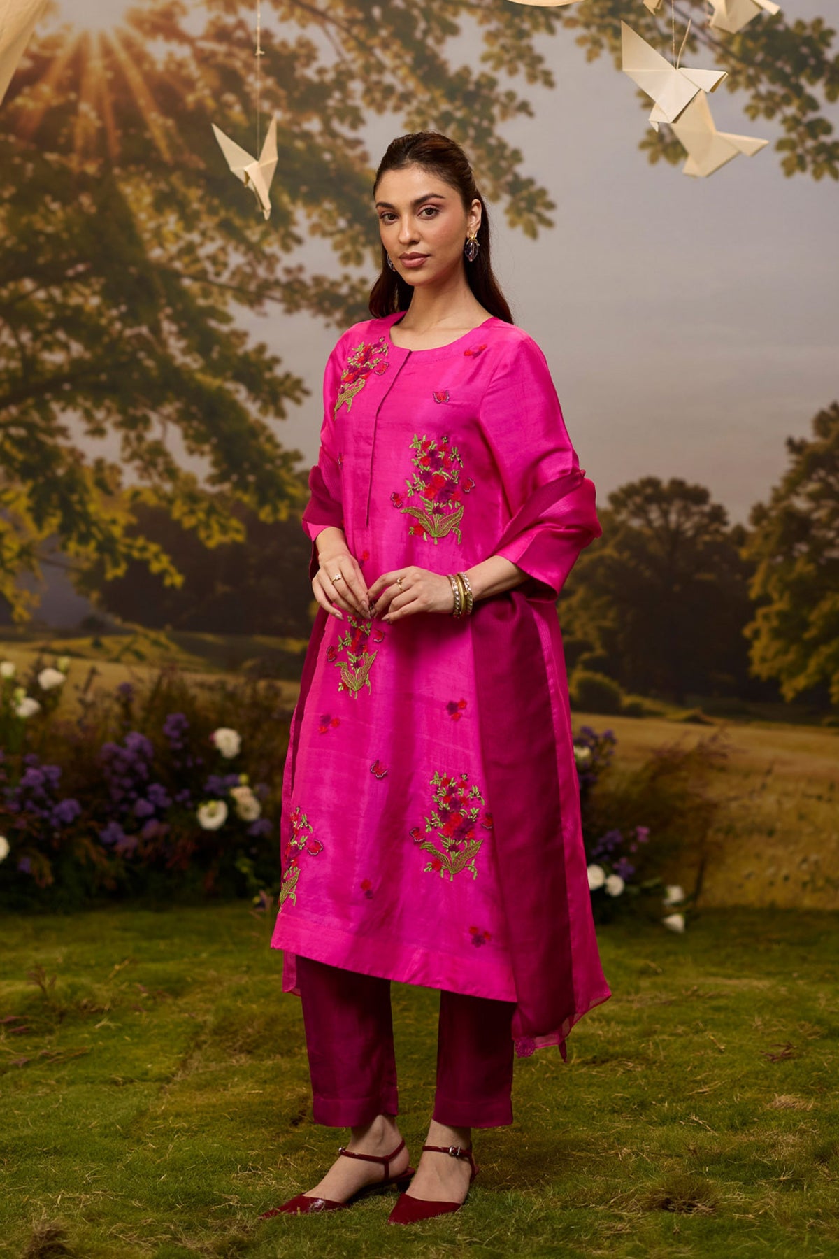 Alive Within Embroidered Pink Kurta Set