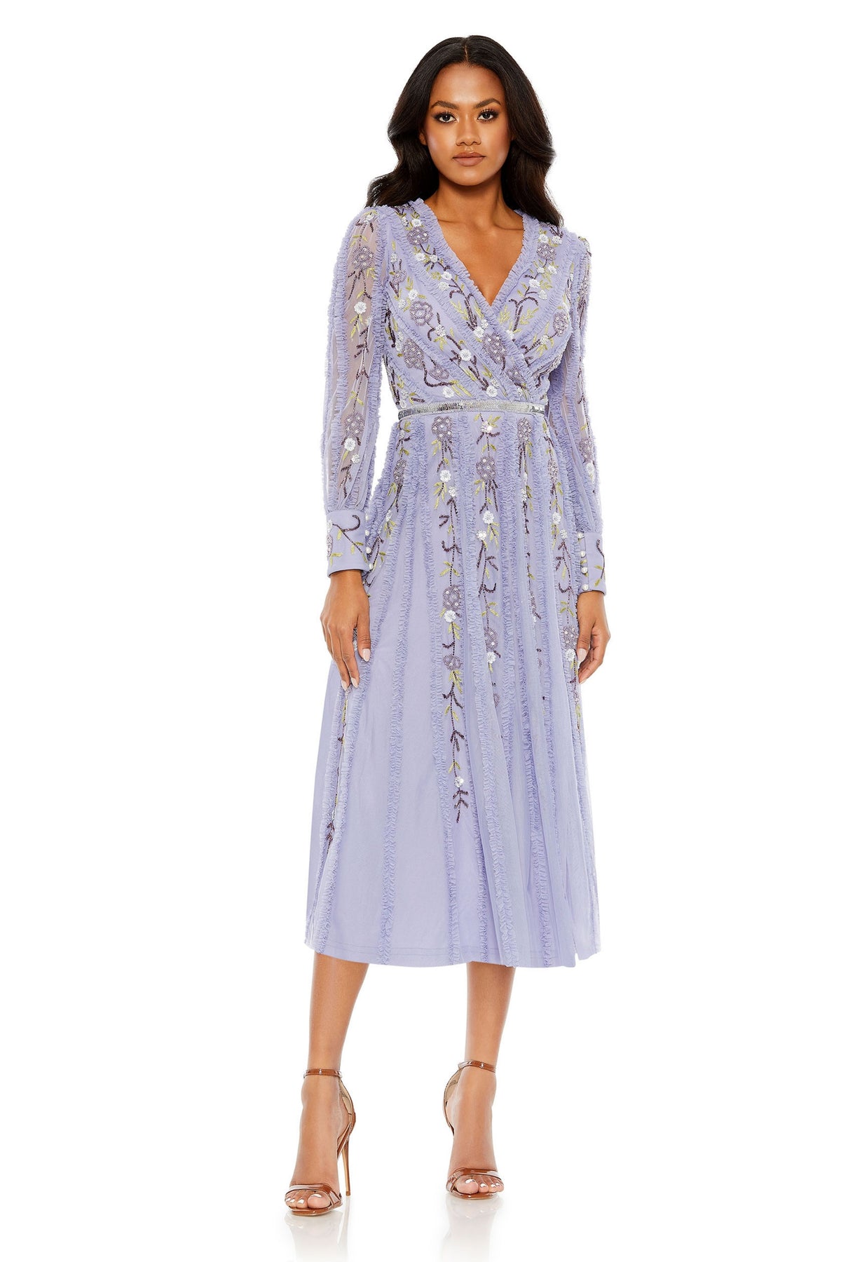 Midi Allover Frill Dress
