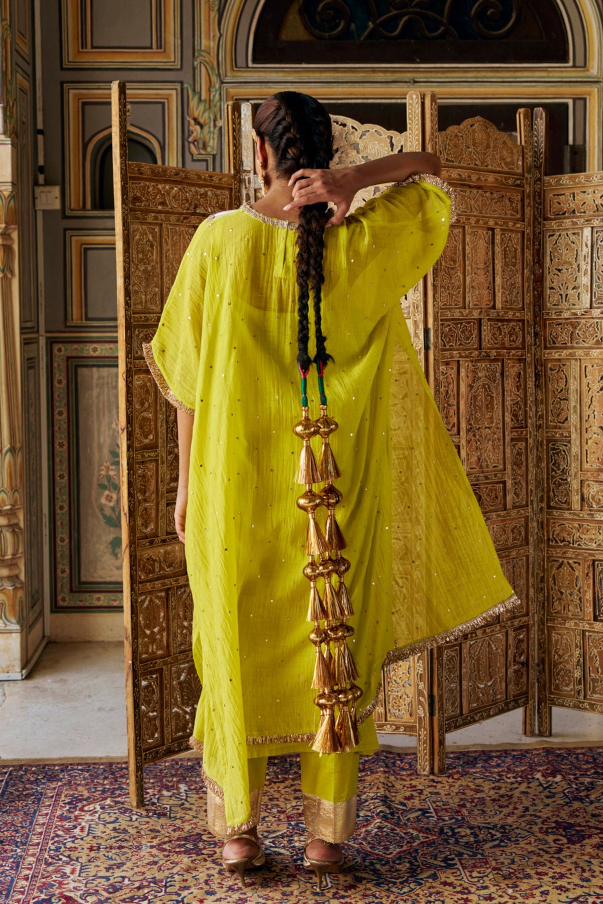Citron Glass Kaftan Set