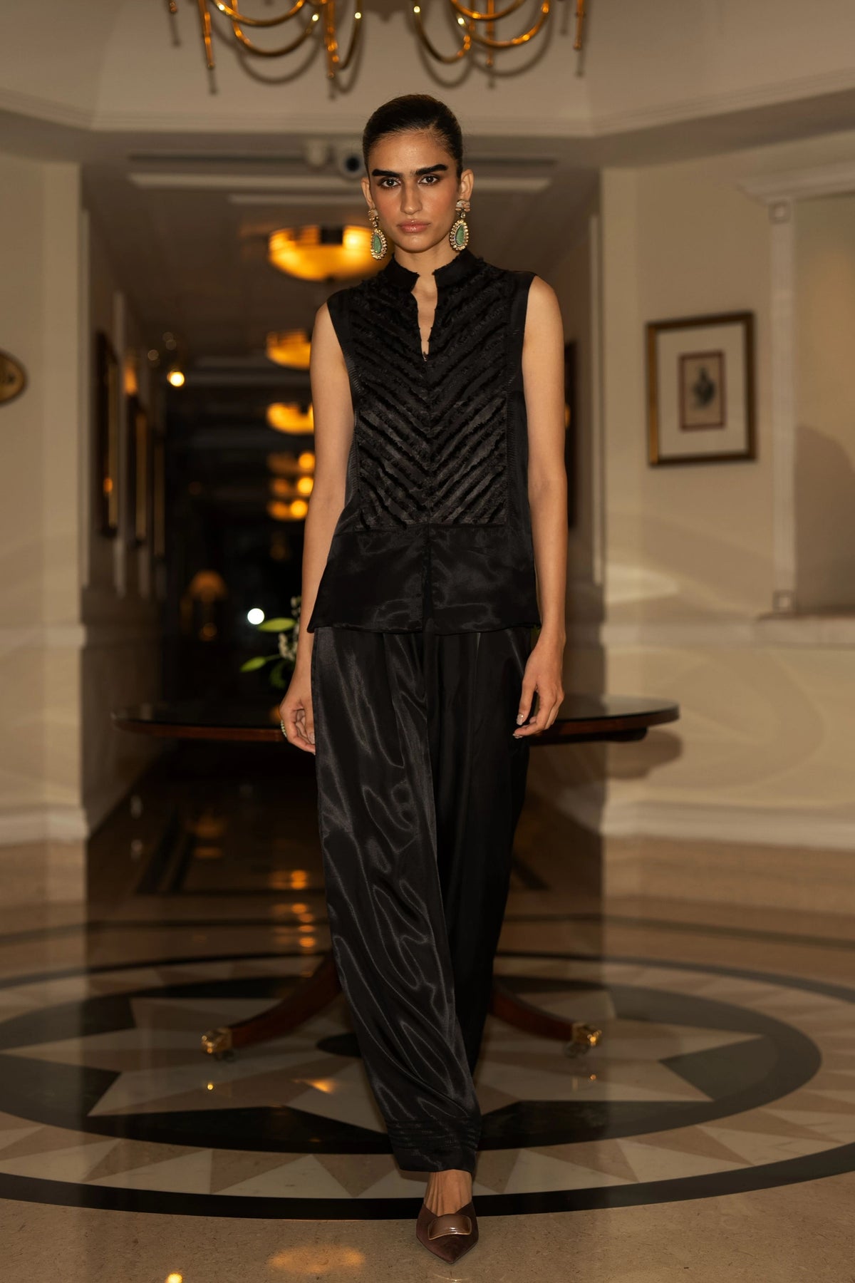 Patchwork Satin Twill Waistcoat