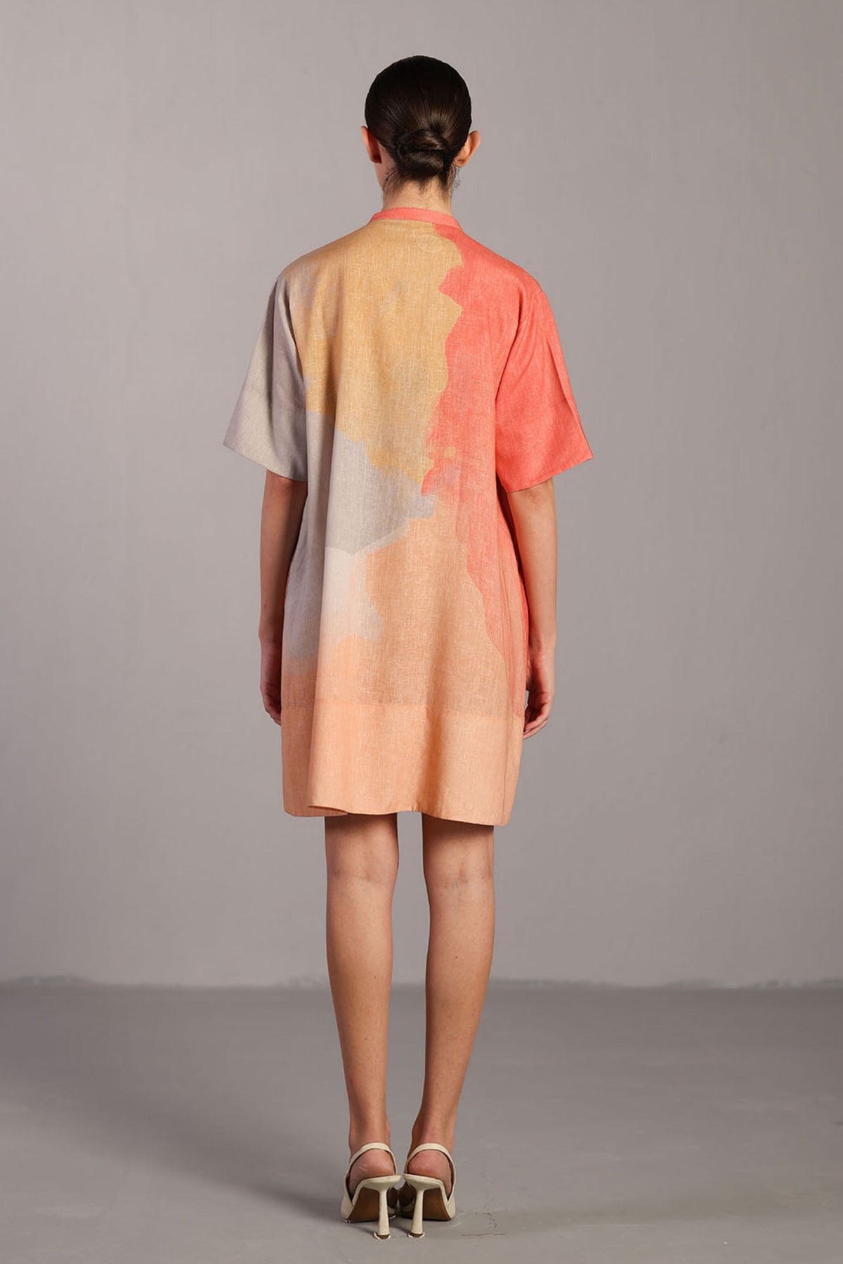 Diffuse Peach Short Dress