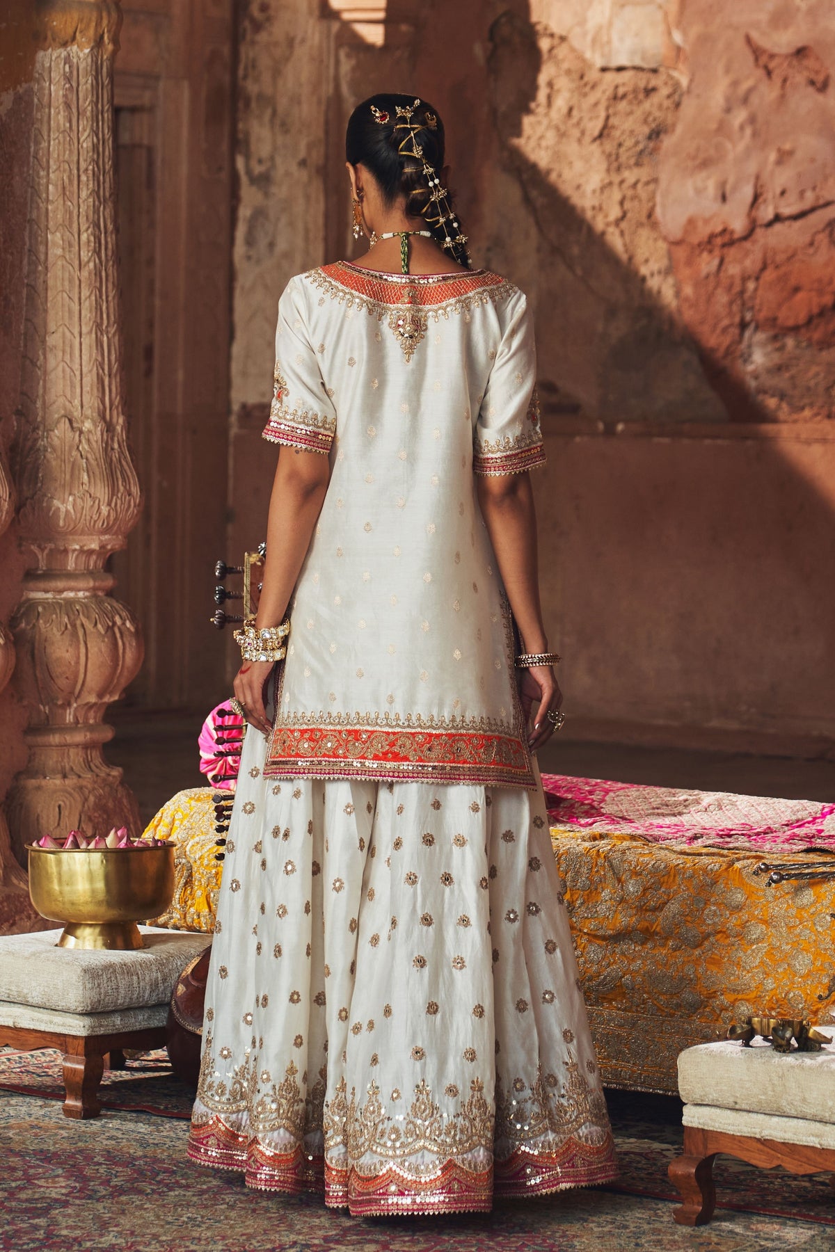 Samreen Ivory Sharara Set