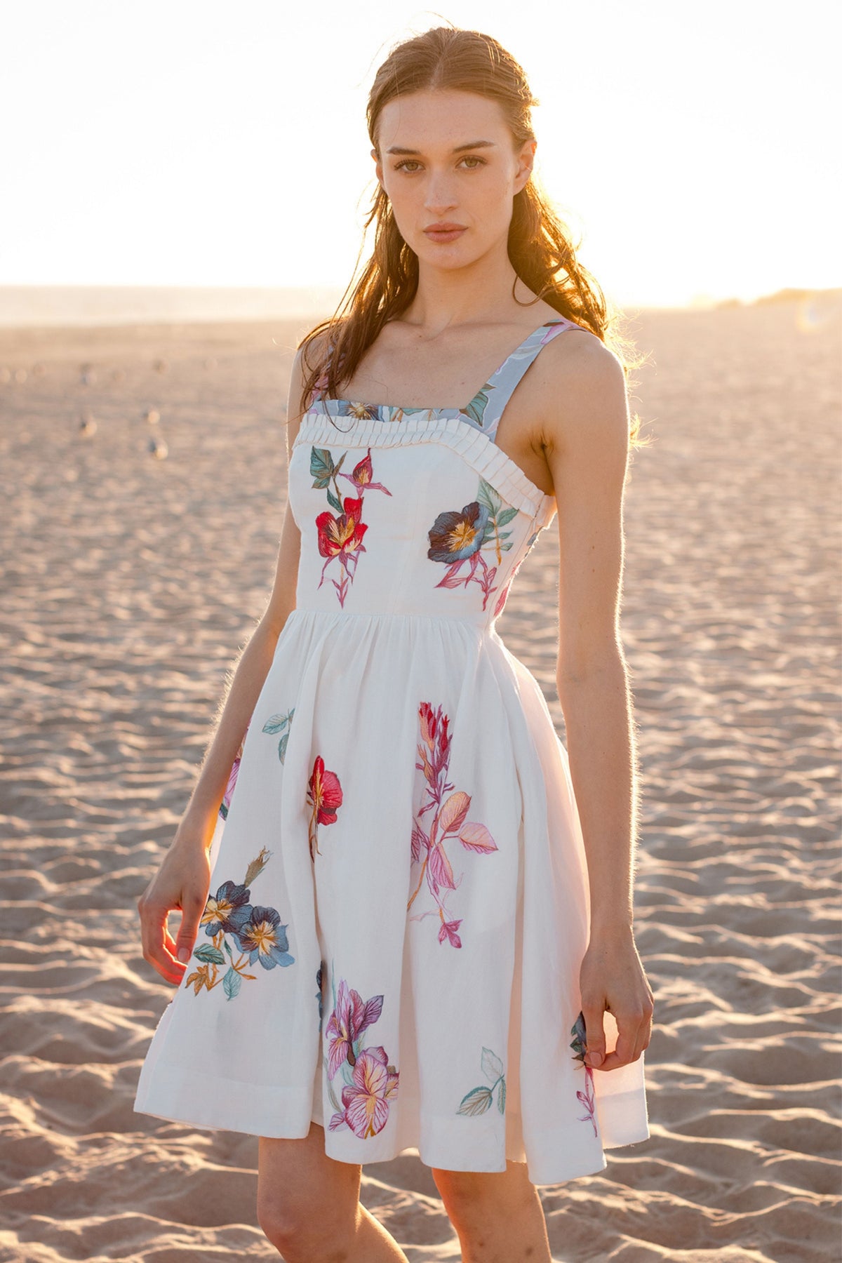 Saffy Pleated Trim Dress