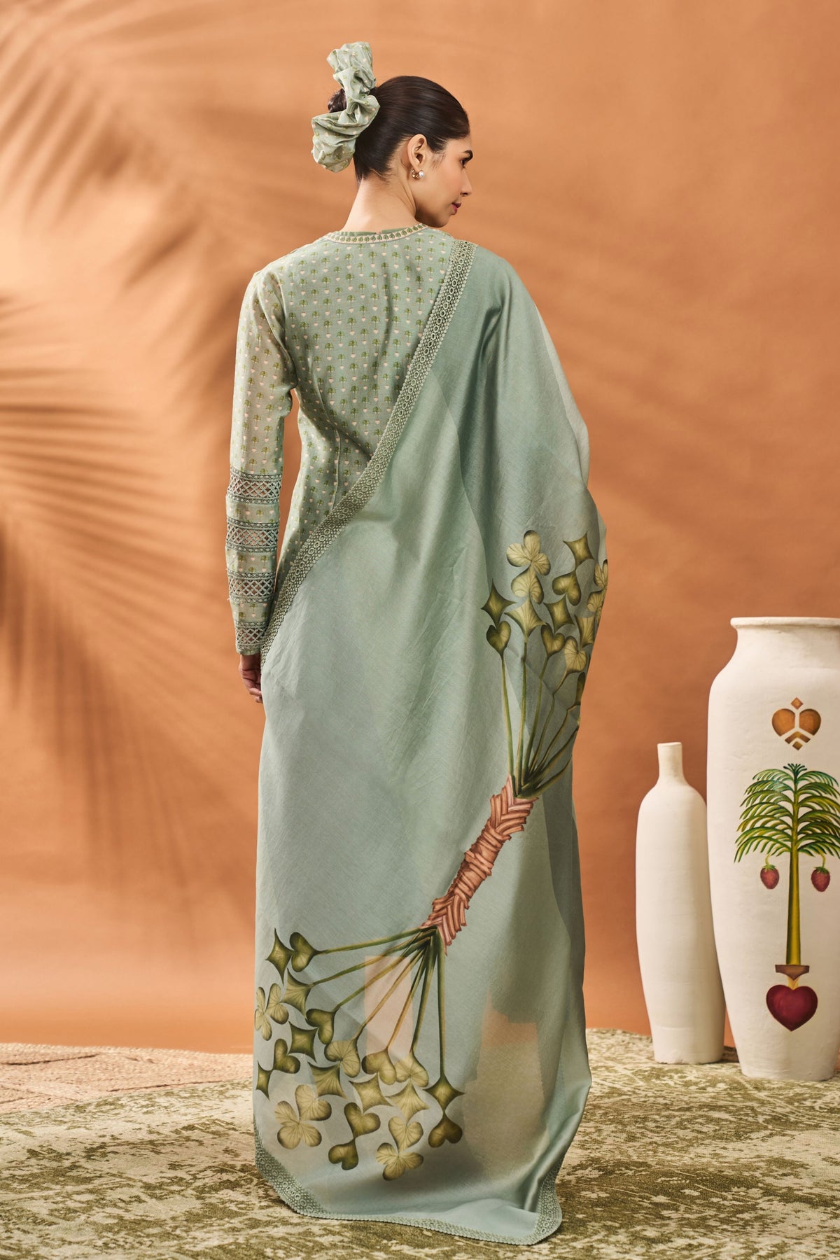 Sage Green Tree Kurta Set