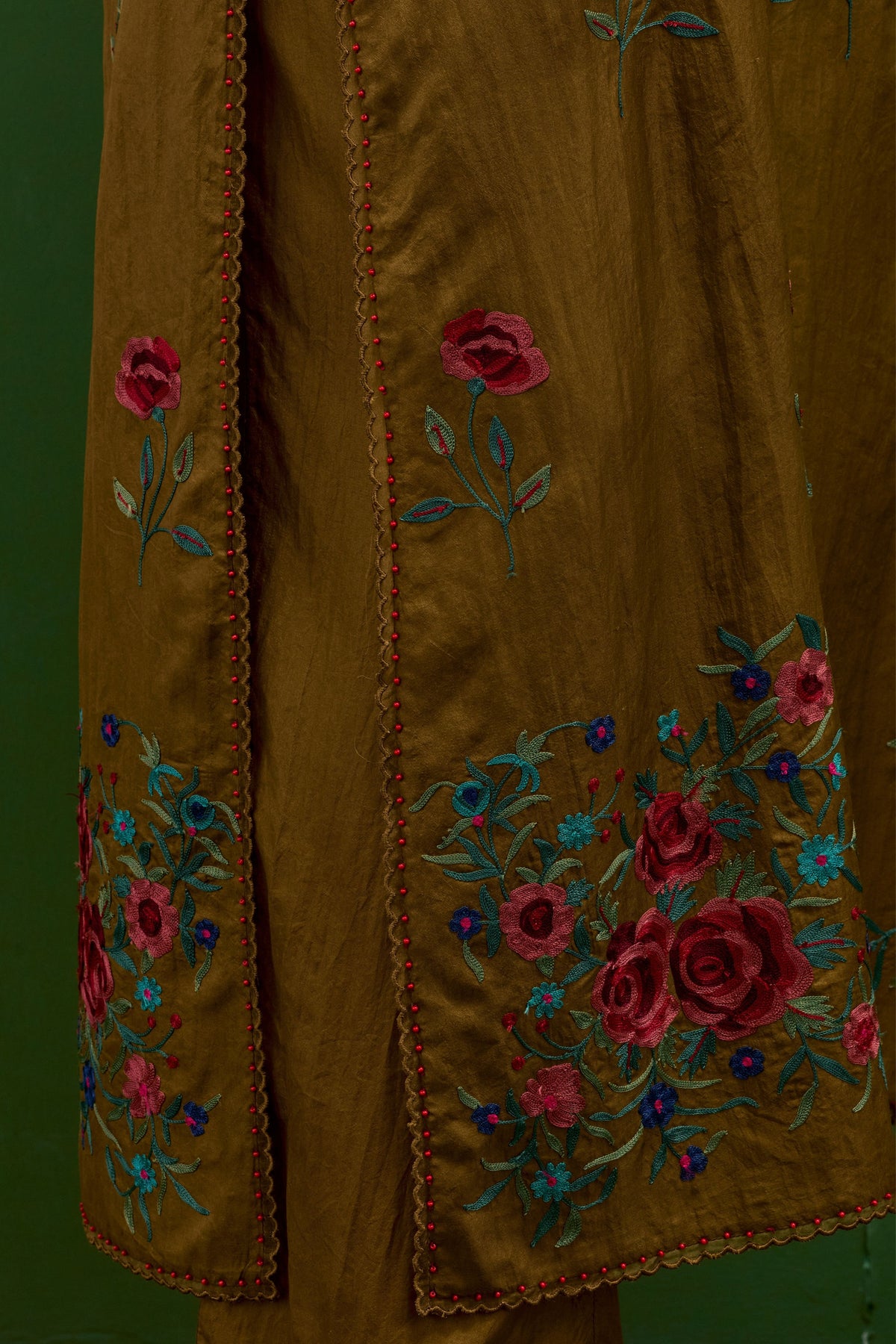 Golden Olive Straight Kurta Set