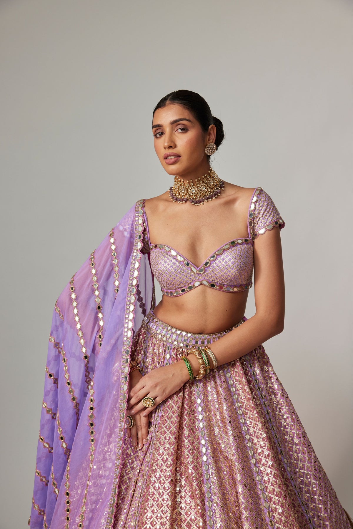 Lilac Gota Multicolor Lehenga Set