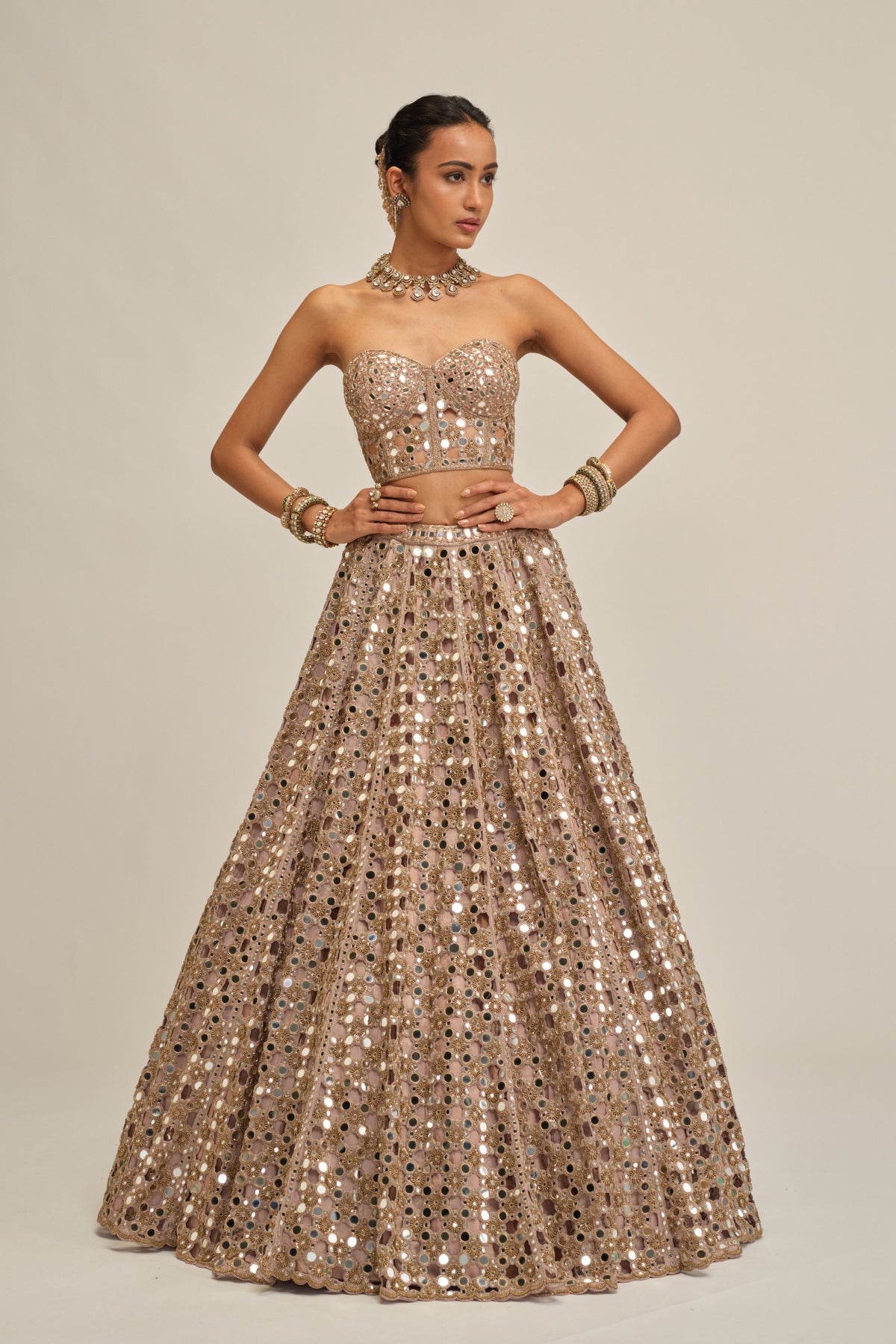 Ash Sequins Lehenga Set