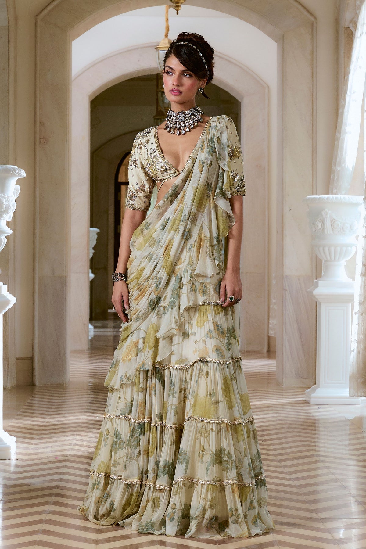 Perla Pre-draped Saree Set