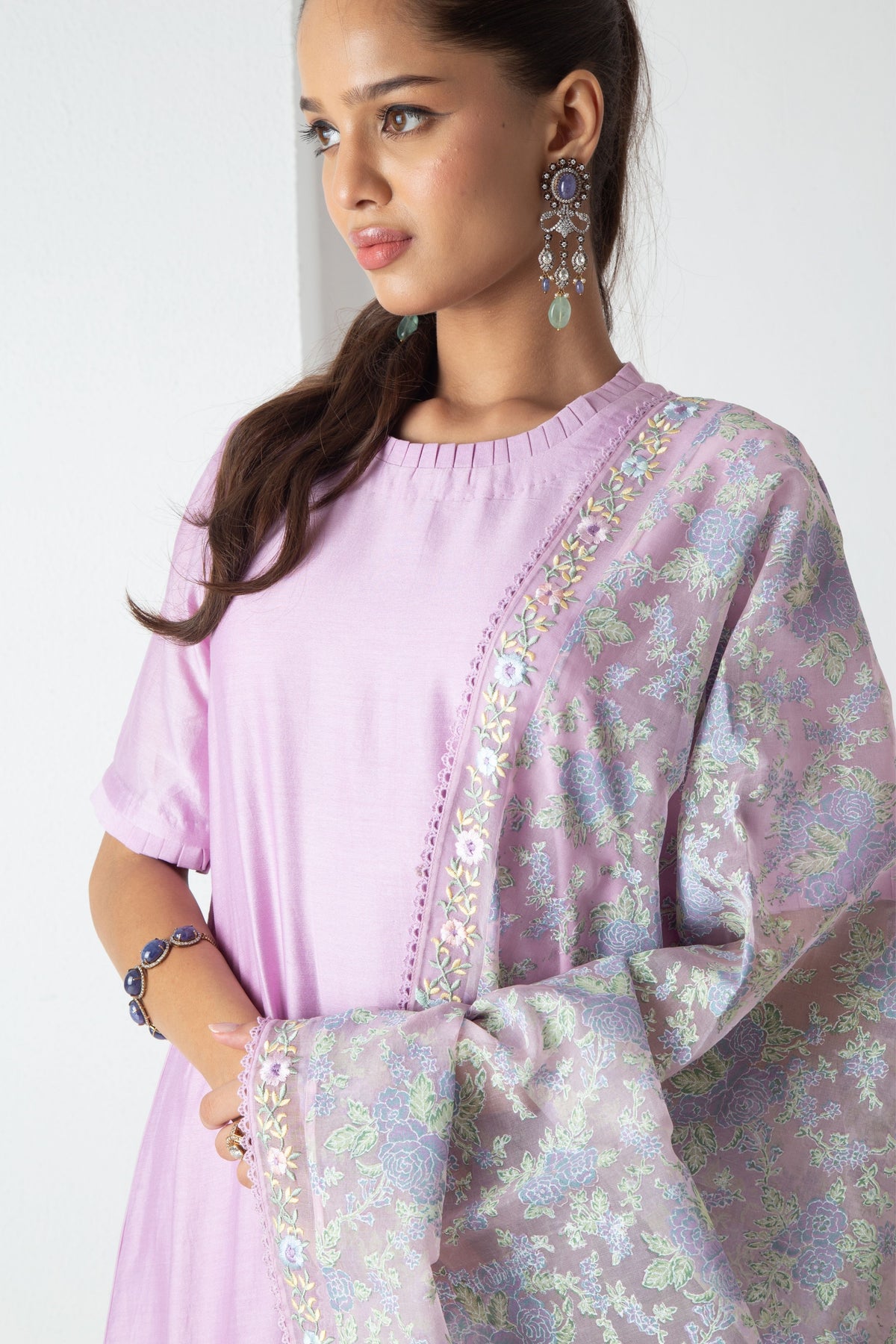 Lavender Orya Kurta Set