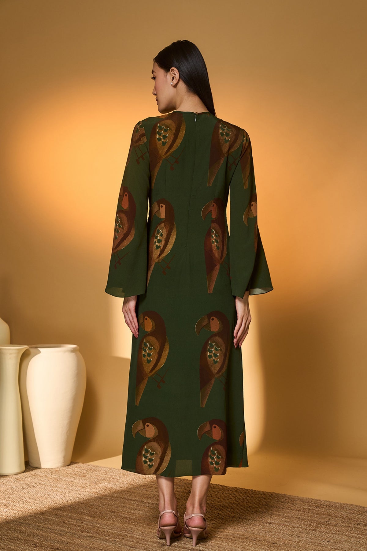 Olive Green Chirpy Dress