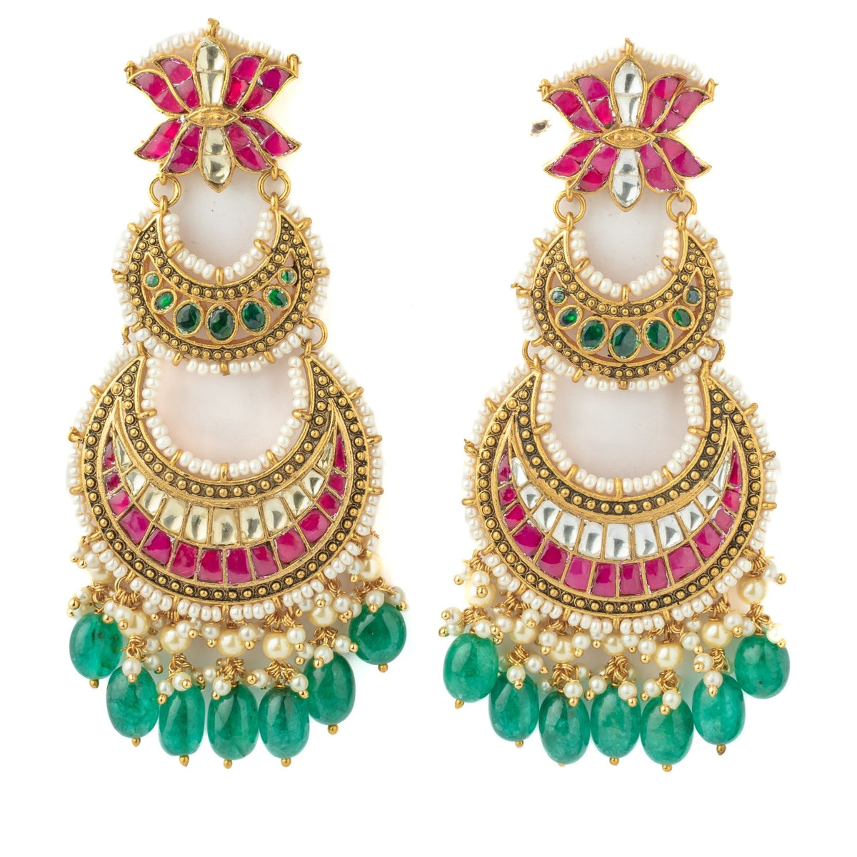Gold Plated Pink Earrings