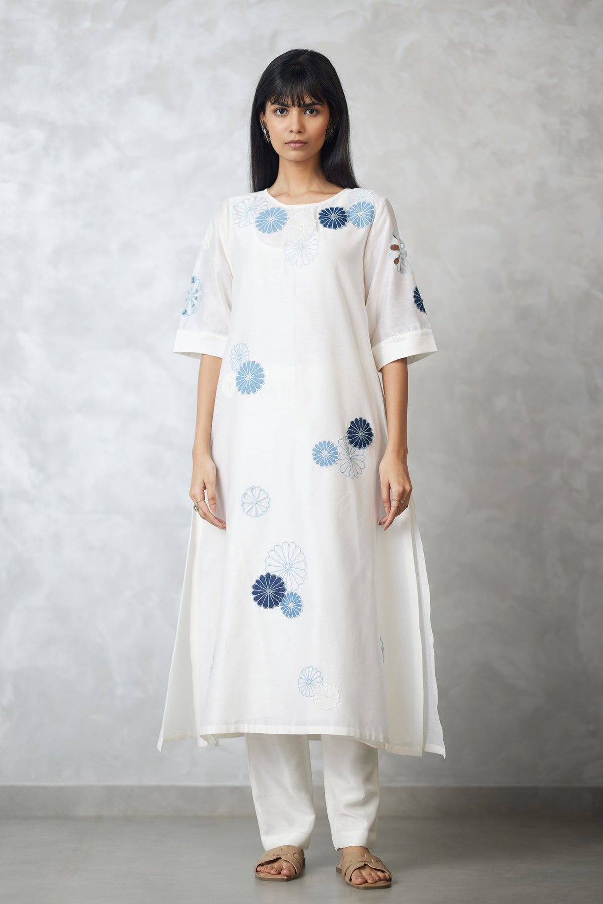 Straight Cut Ivory Kurta Set