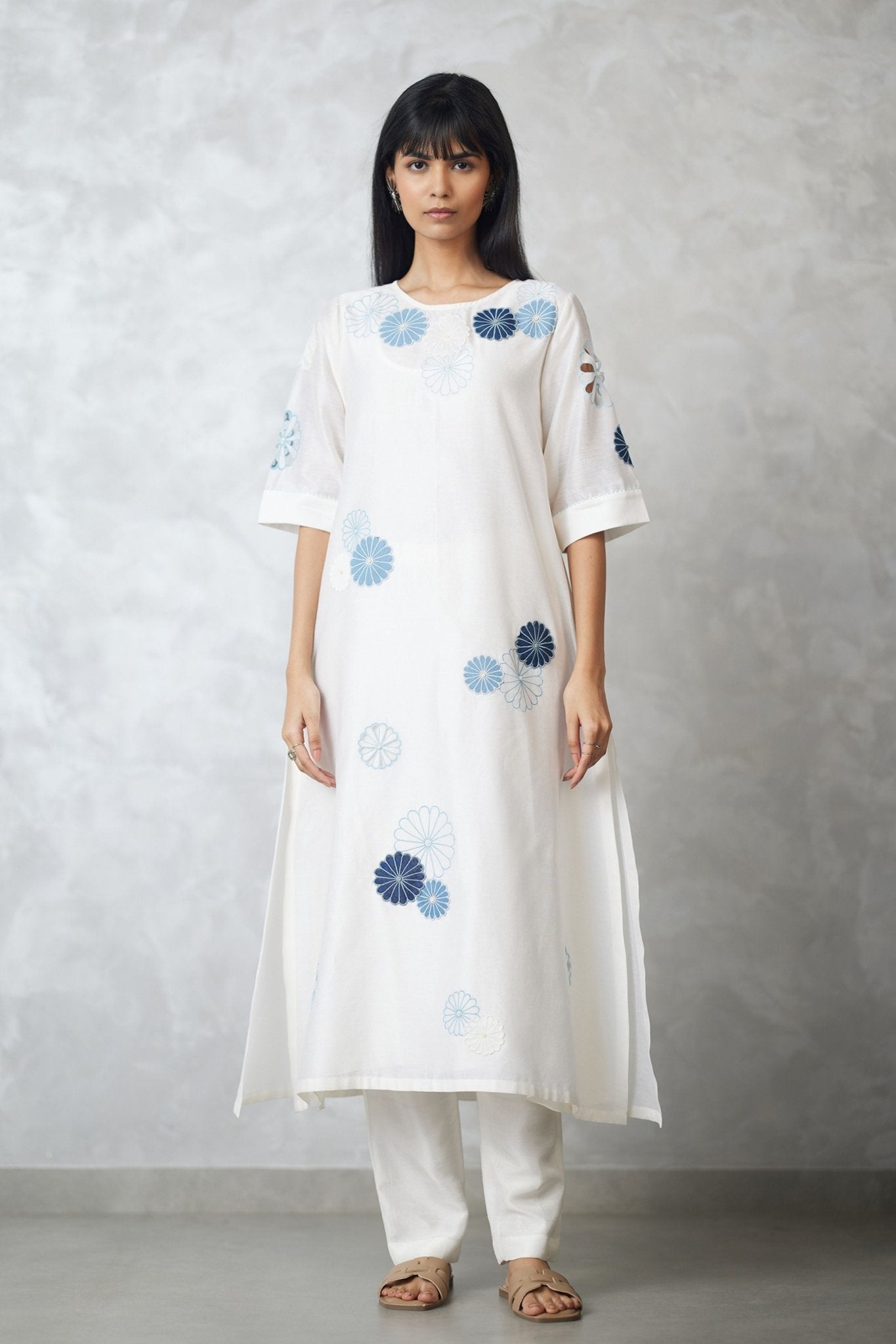 Straight Cut Ivory Kurta Set - Nachiket Barve - Elahe