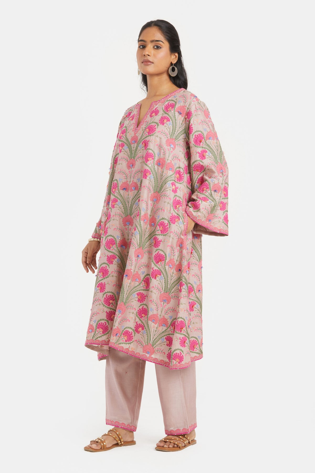 Lilac Silk Chanderi Kurta Set