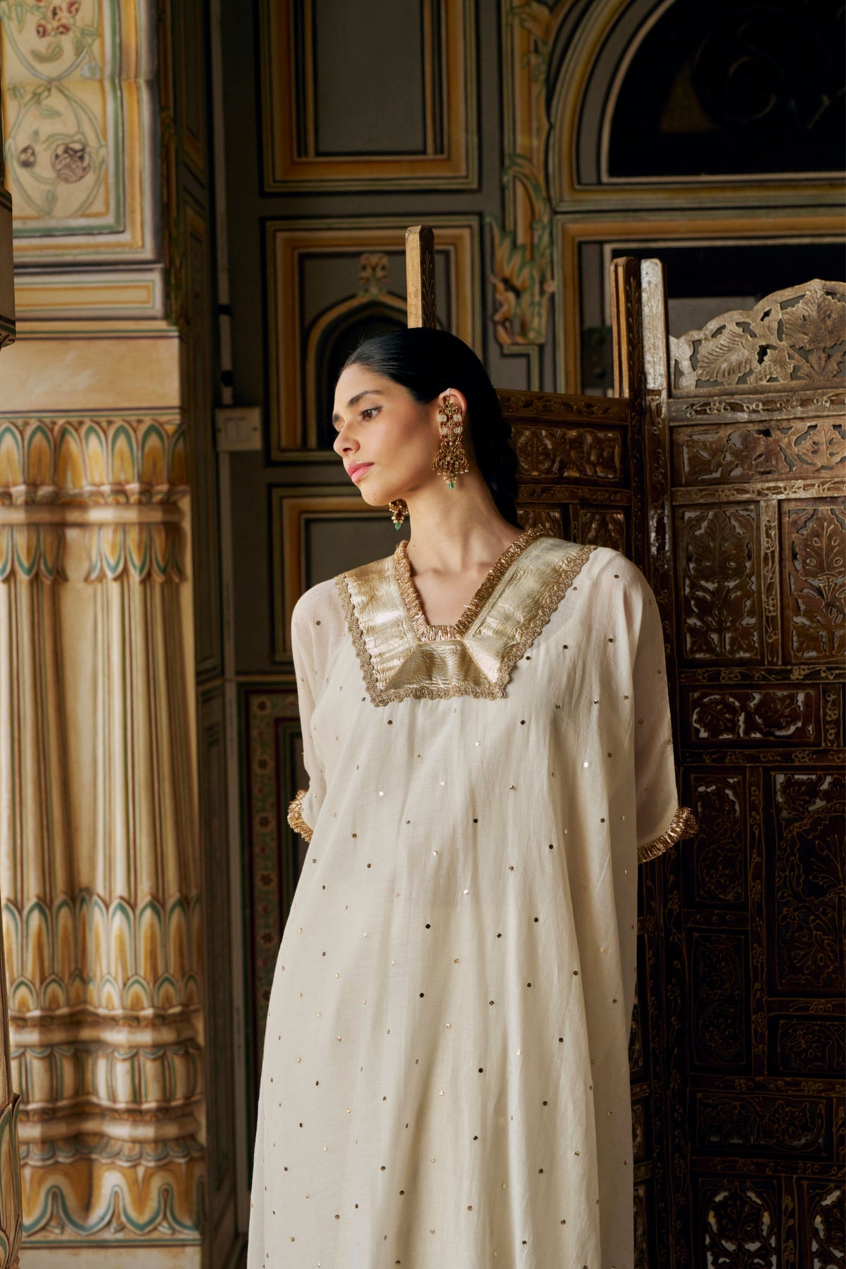 Ivory Glass Kaftan Set